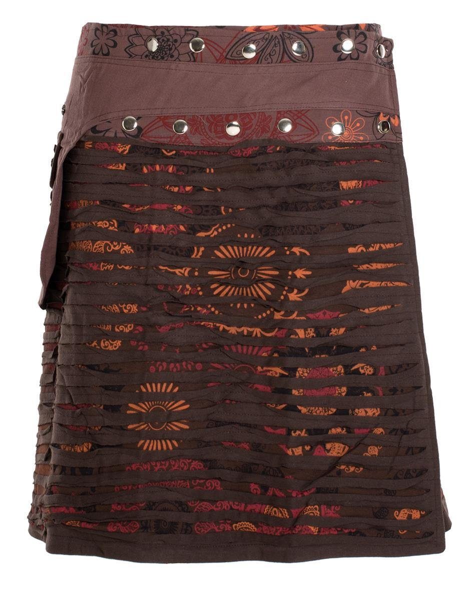 Vishes Wickelrock Rock z. Wickeln Druckknöpfe Blumen Mandala Sidebag Festival, Boho, Elfen, Goa Style