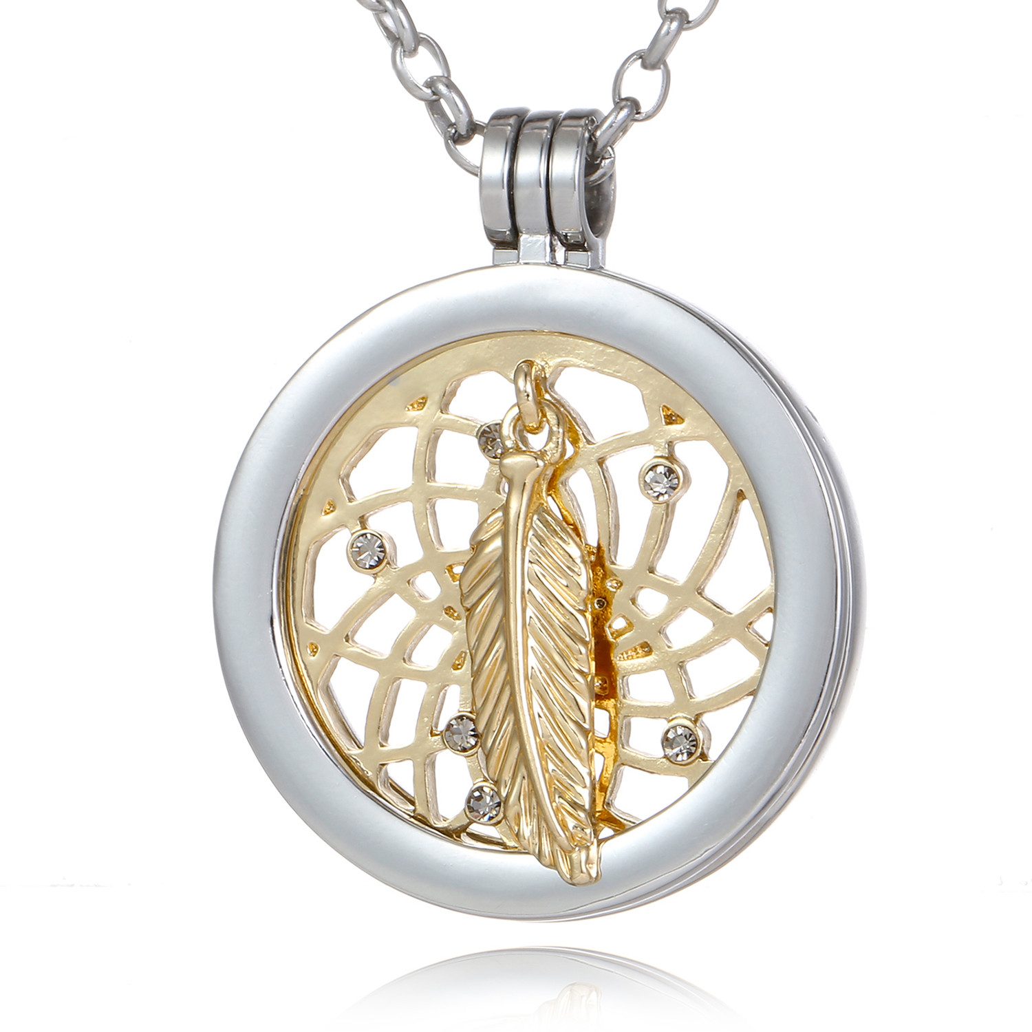 Kette mit Anhänger Damen Halskette 70 cm mit Coin 33 mm