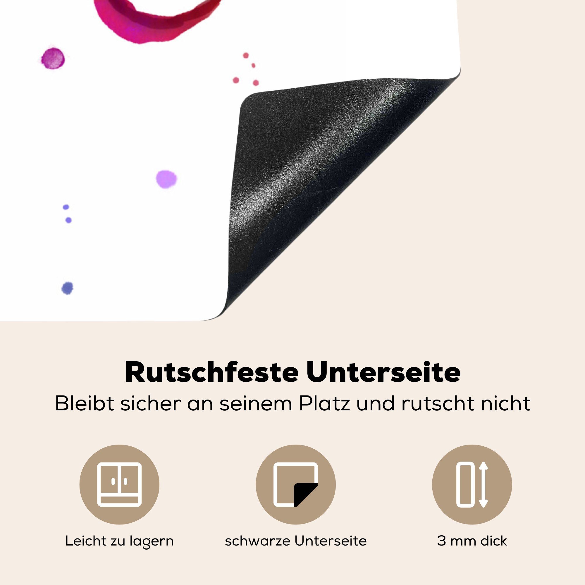 küche - - - Ceranfeldabdeckung, MuchoWow für Pferd Rosa Herdblende-/Abdeckplatte 78x78 (1 Mädchen - Mädchen, cm, tlg), - Arbeitsplatte Vinyl, Kinder Orange