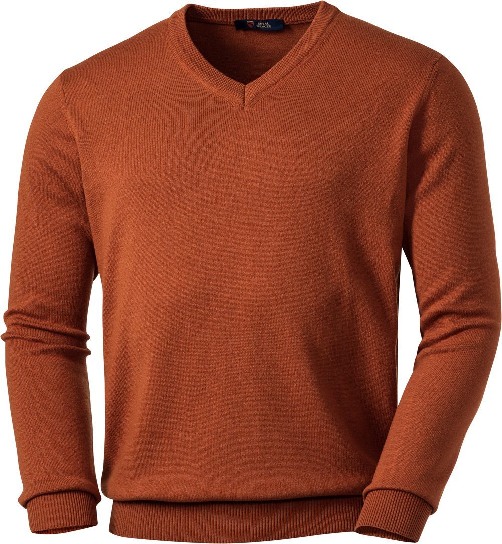 Royal Spencer V-Ausschnitt-Pullover mit Feinripp-Bündchen für günstig online kaufen