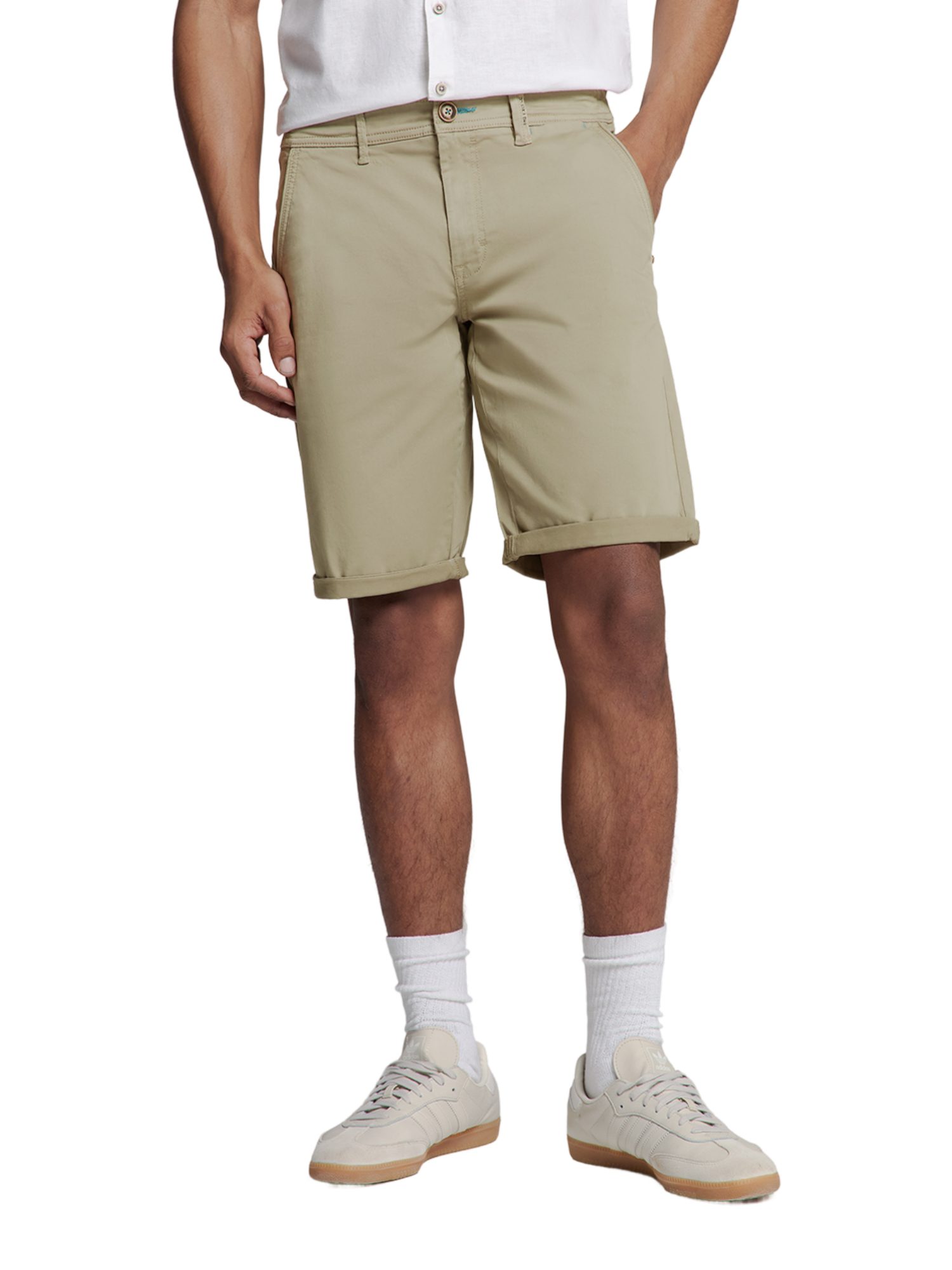 NO EXCESS Bermudas natur,Freizeit,Baumwolle,Unifarben,Comfort Fit,Mittel