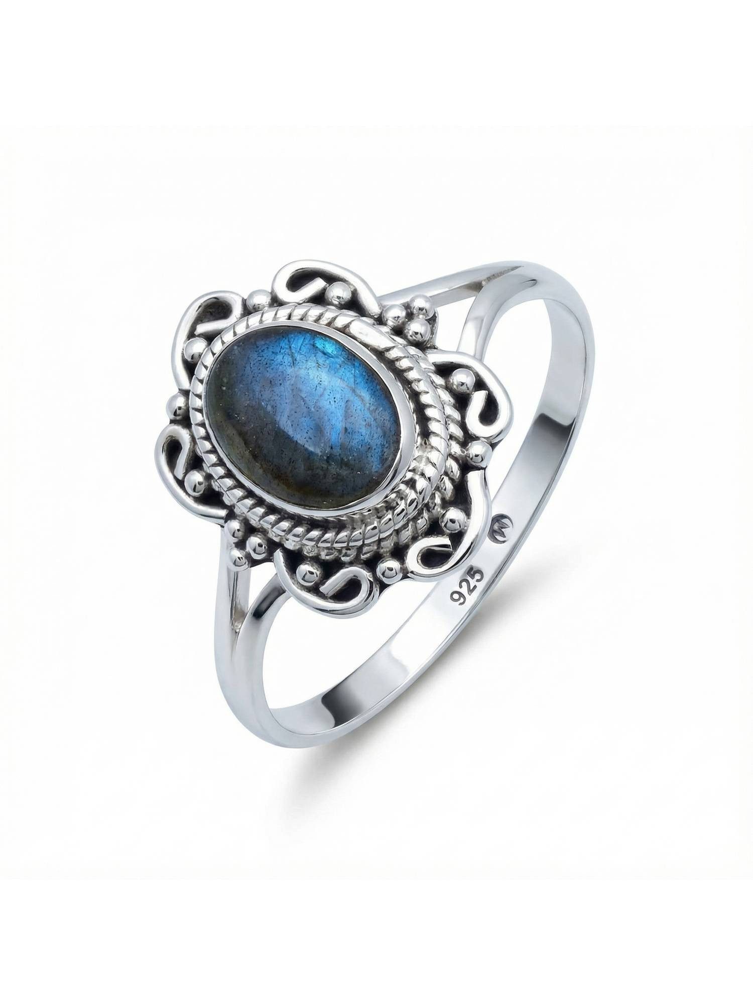 Silberring BANGAWAN aus 925 Silber mit Labradorit