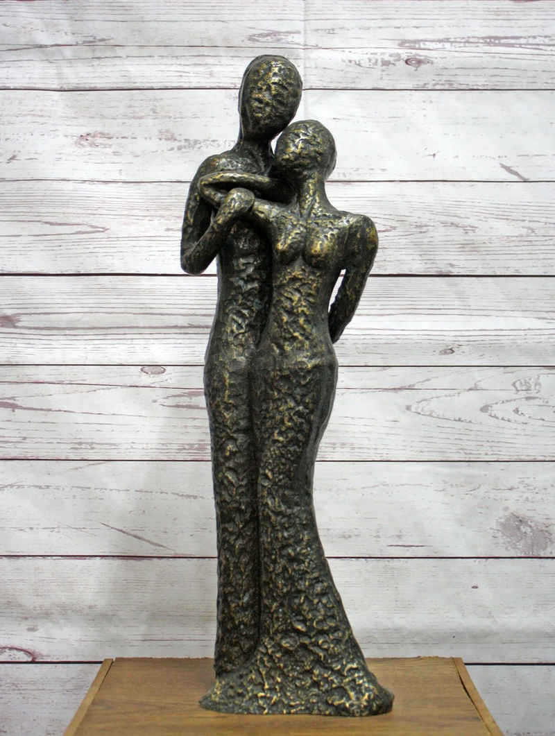 Bronzeskulpturen Skulptur Bronzefigur umarmendes Liebespaar abstrakt modern