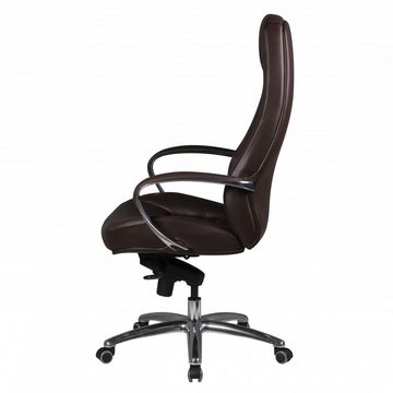 Amstyle Chefsessel SPM1.300 (Bürostuhl AUSTIN Echtleder Braun 120 kg), Schreibtischstuhl Hohe Rückenlehne mit Kopfstütze