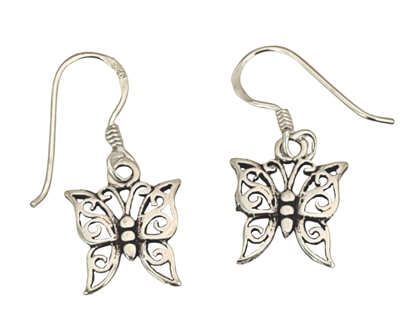 Kiss of Leather Ohrhänger-Set Ohrring Ohrhänger Schmetterling Ohrringe aus 925 Sterling Silber