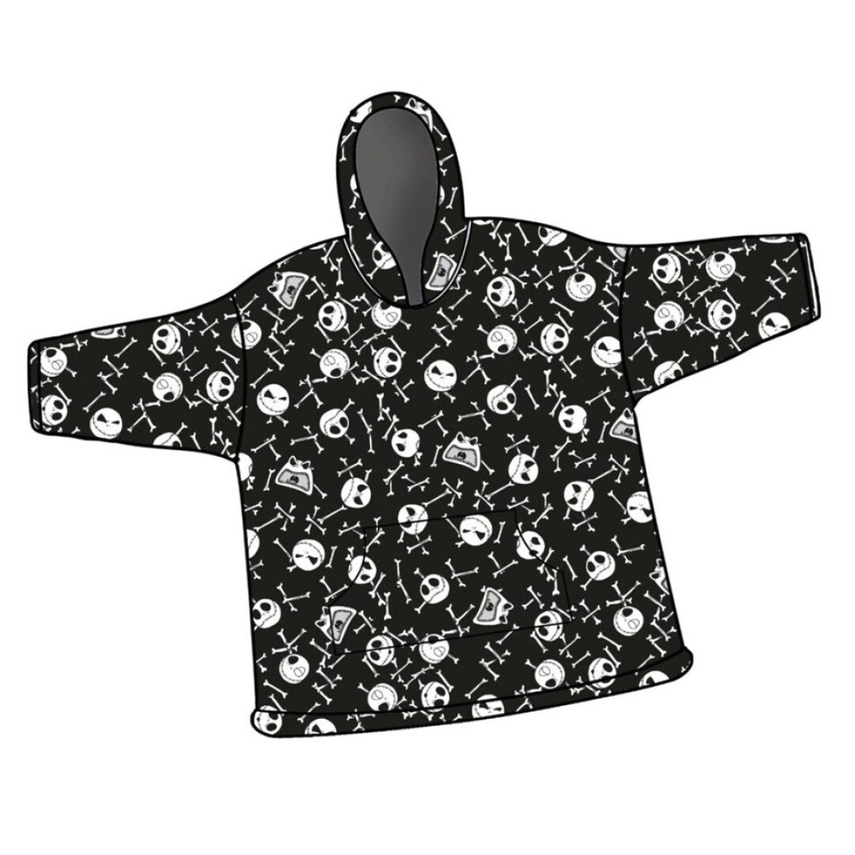 Aymax sprl Poncho Nightmare Before Christmas Sweat Poncho – Jack Skellington
