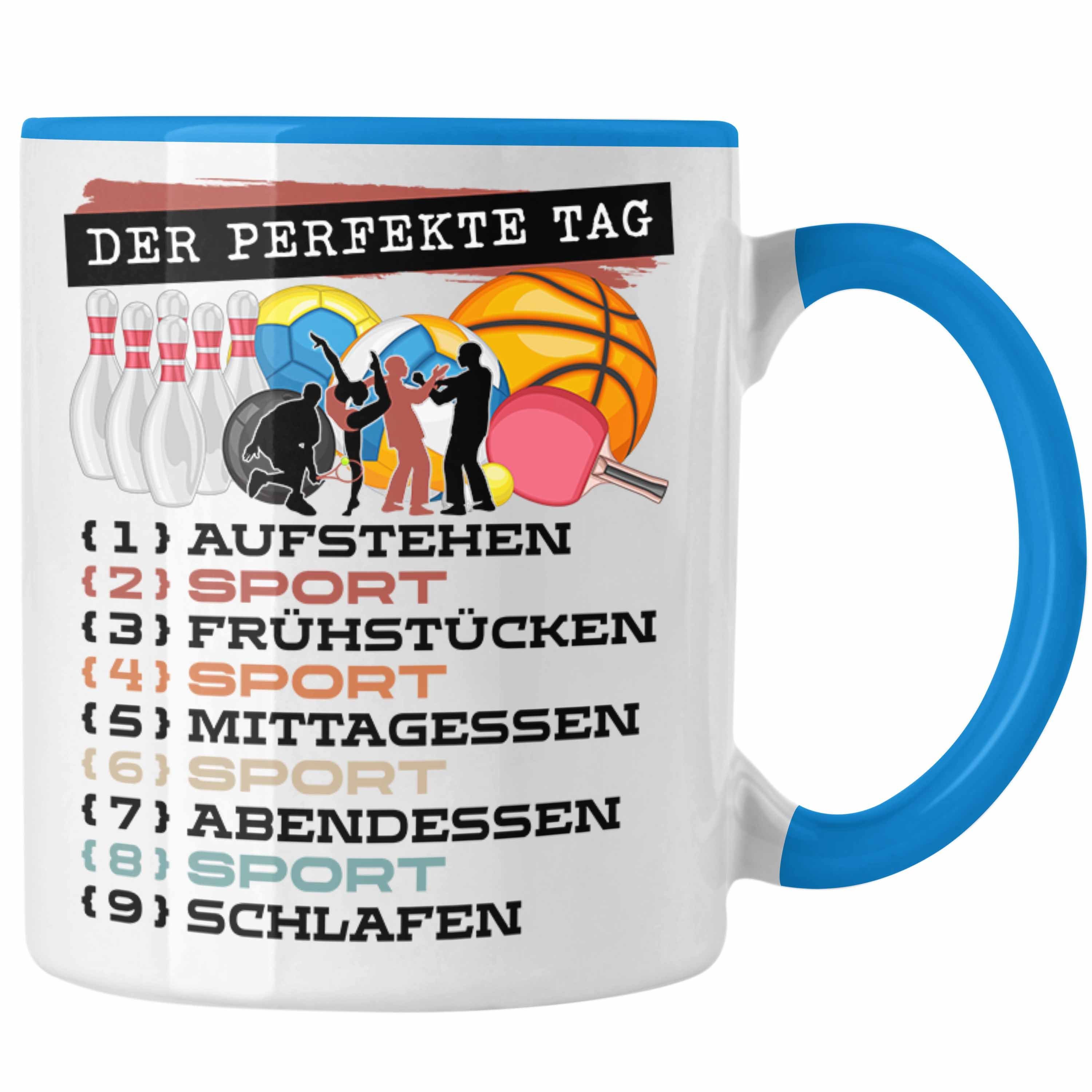 Trendation Tasse Trendation - Sportler Tasse Geschenk für Ballsportler Spruch Der Perfe Blau