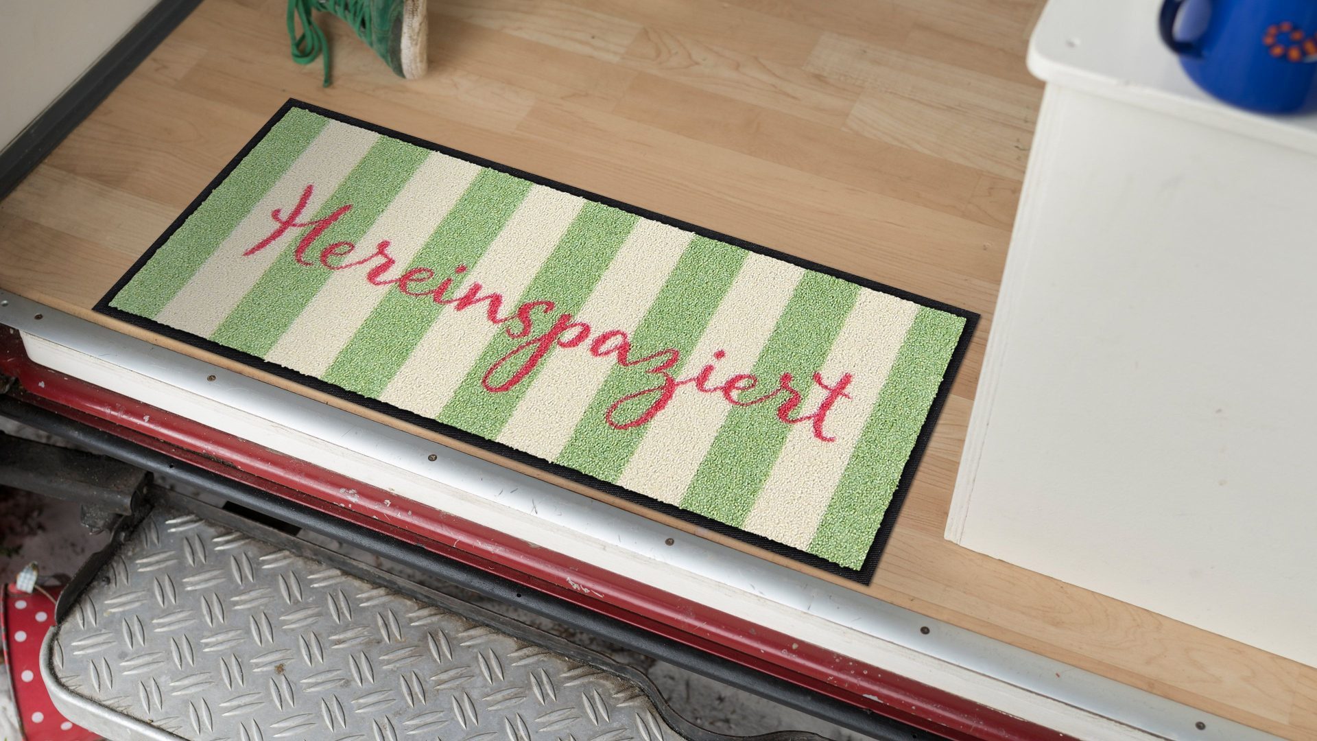 Salonloewe Läufer Fußabtreter klein 30x75 Hereinspaziert Streifen, Läufer Mini, Höhe: 300 mm