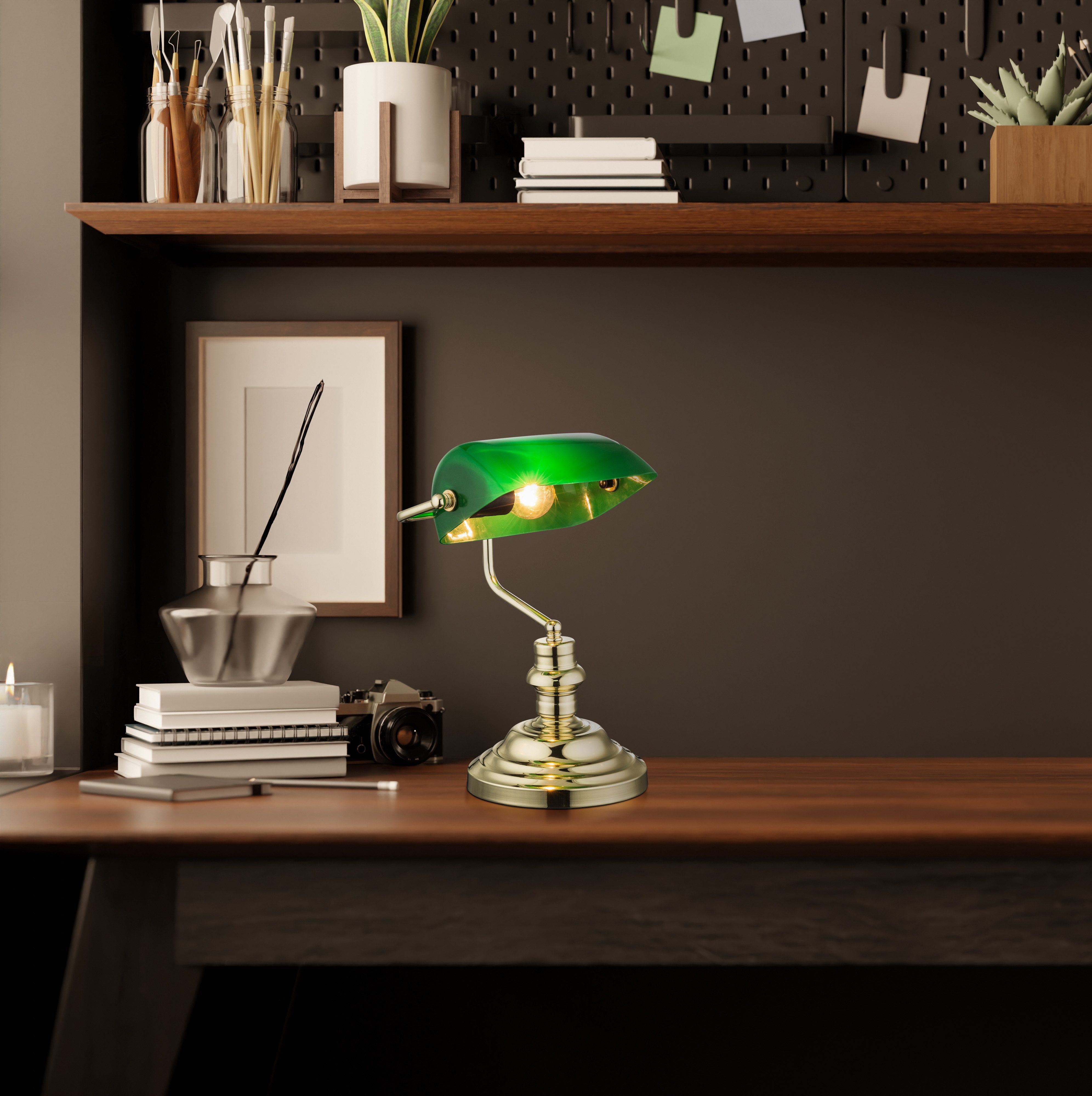 GLOBO LIGHTING Schreibtischlampe ANTIQUE, ohne Leuchtmittel, Klassische Sch günstig online kaufen