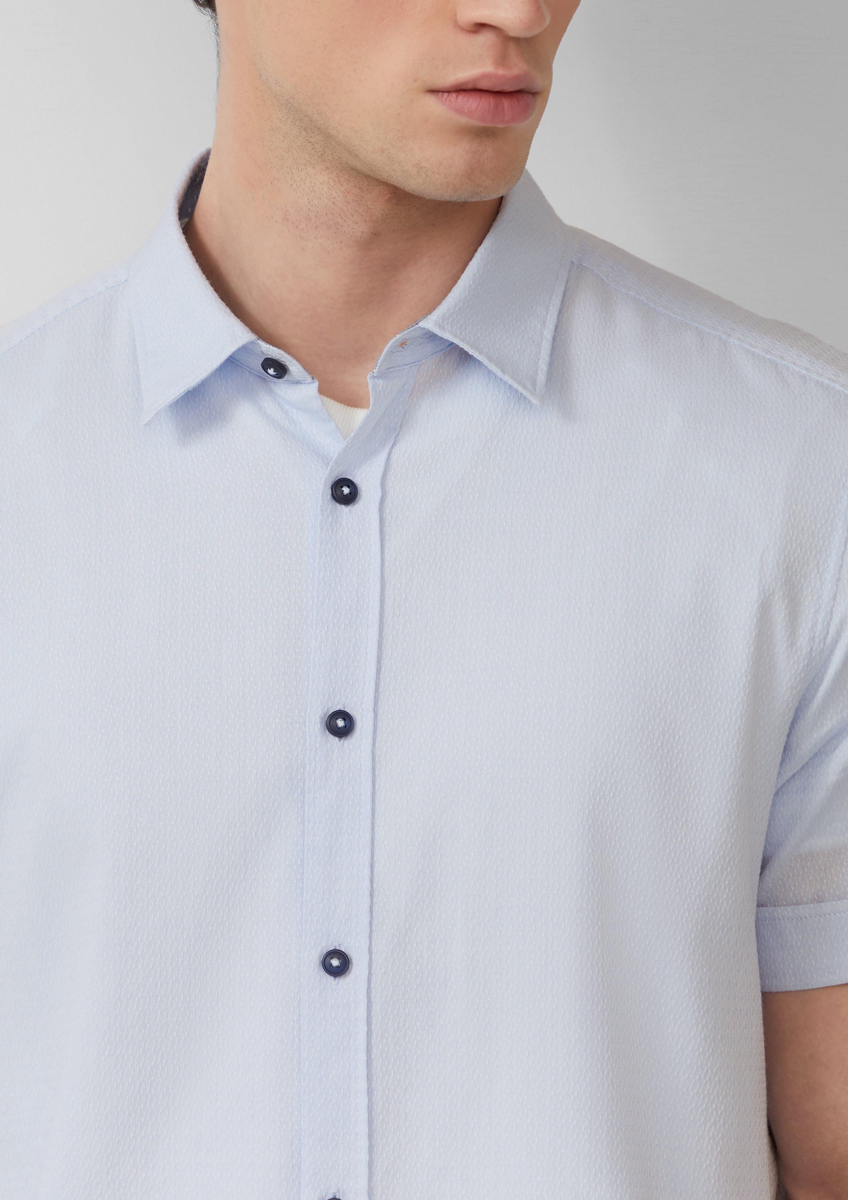s.Oliver Kurzarmhemd Regular Fit: Strukturiertes Kurzarmhemd günstig online kaufen