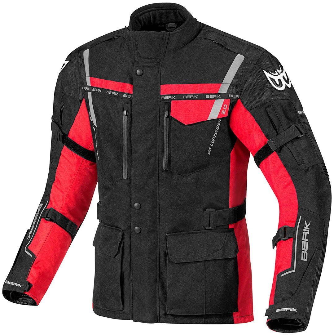Berik Motorradjacke Torino wasserdichte Motorrad Textiljacke Black/Red
