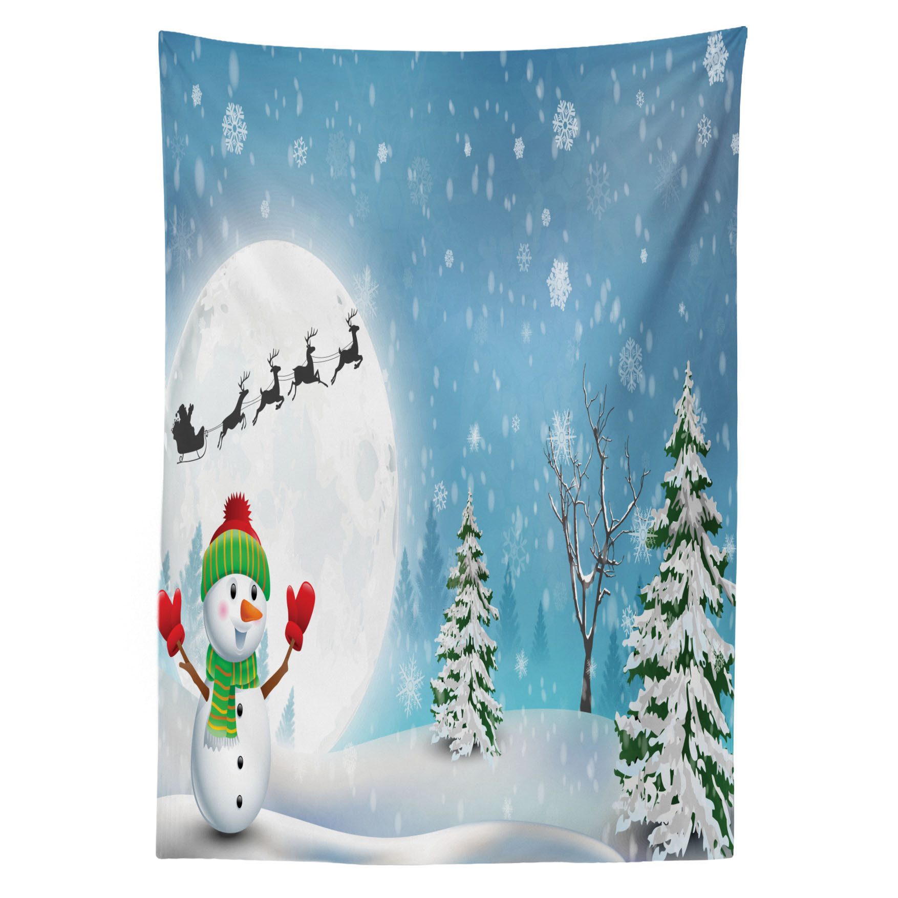 Abakuhaus Tischdecke Farbfest Waschbar Für den Außen Bereich geeignet Klare Farben, Weihnachten Jolly Snowman Weihnachts