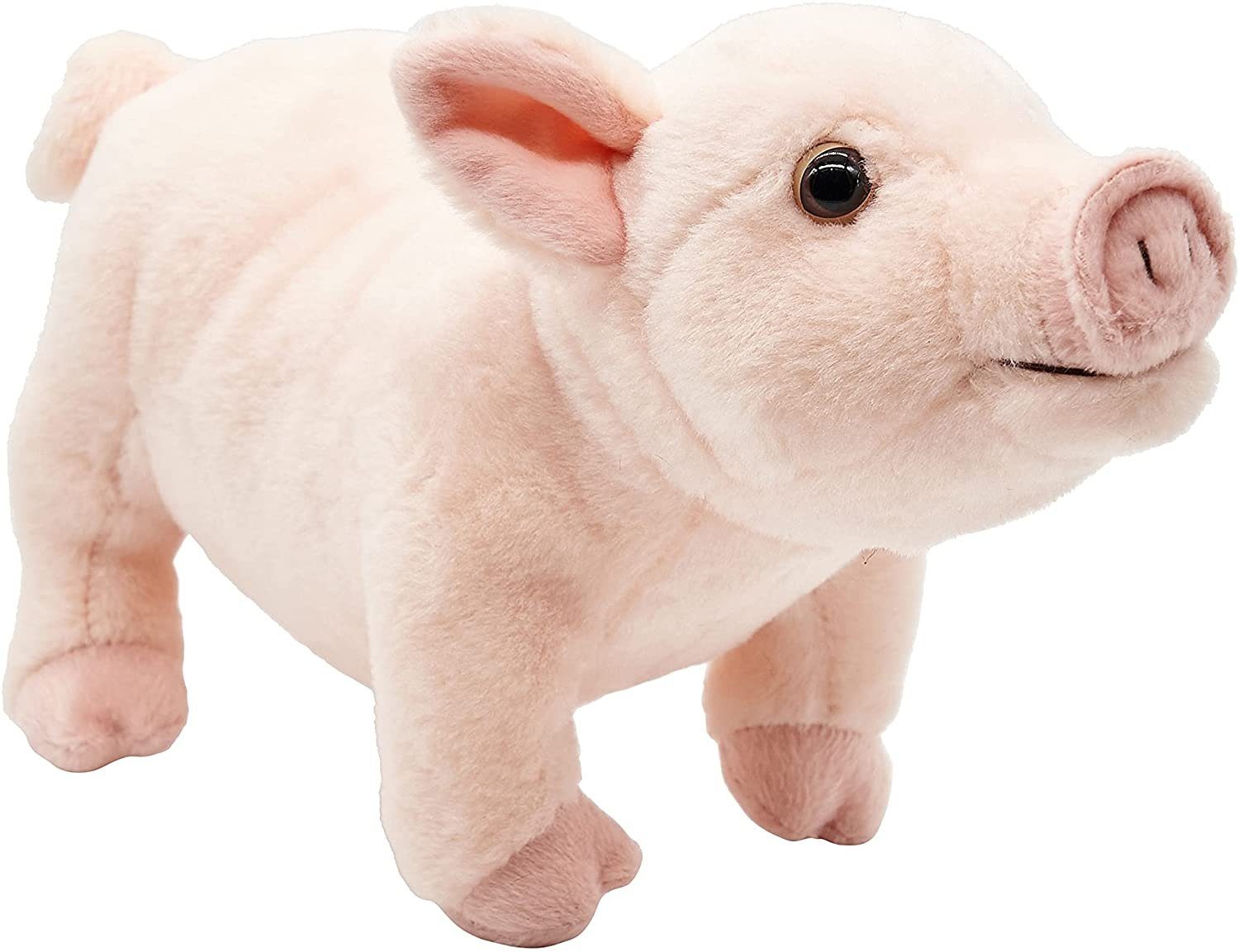 recyceltes 28 % Länge Füllmaterial Plüsch-Ferkel, - - - Kuscheltier cm Glücksschwein rosa zu 100 Schwein Plüschtier, Uni-Toys