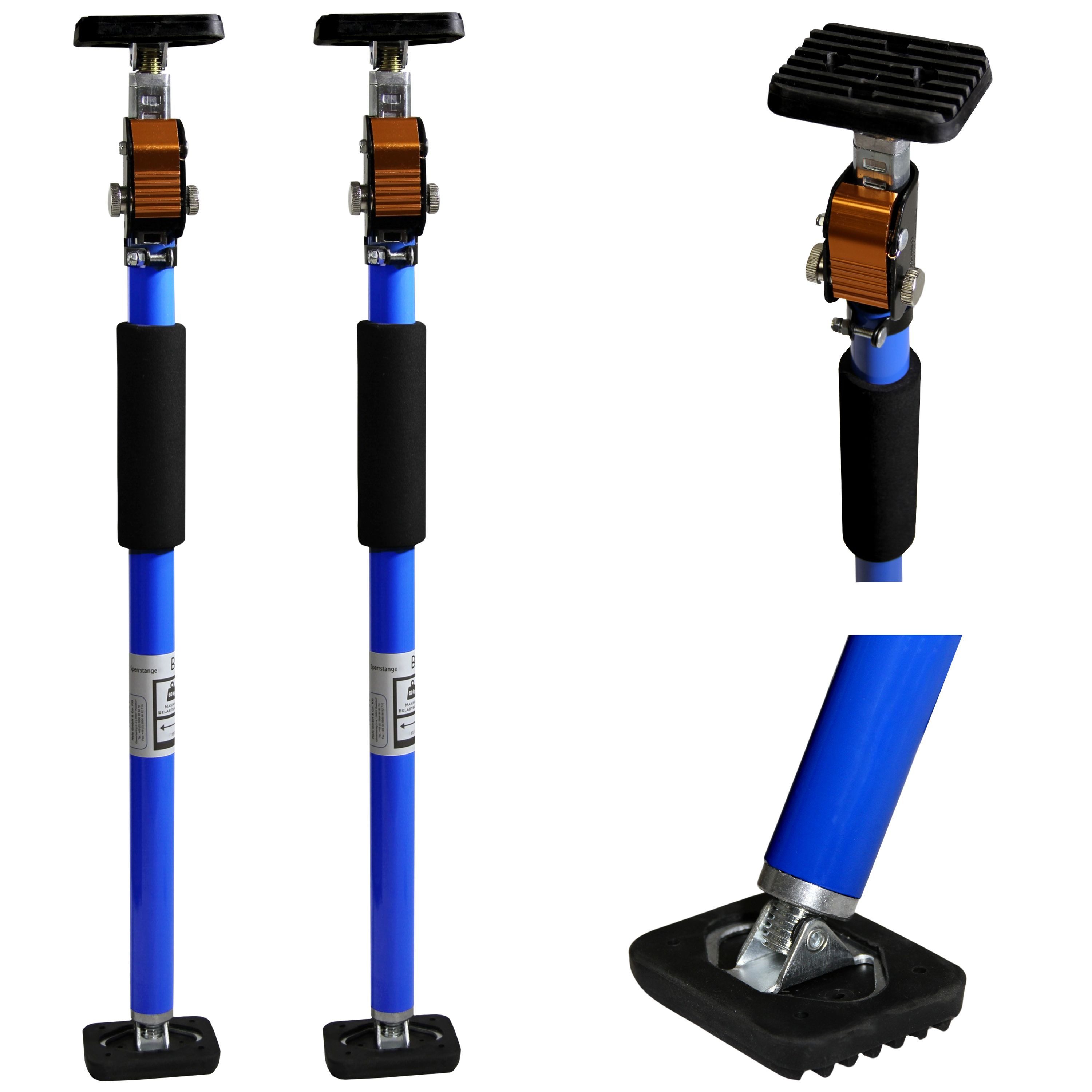 Montageklemme Sperrstange Ladungssicherung 101-175cm Stahl 60 kg verstellbar S2 2x