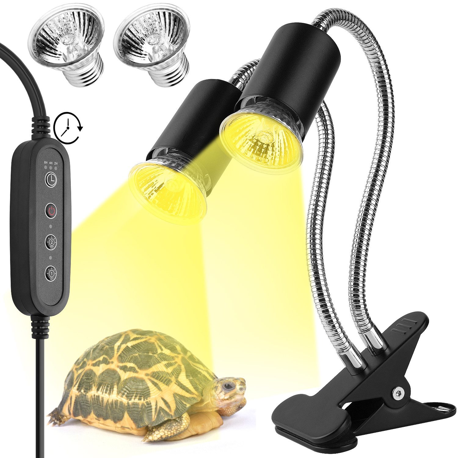 Infrarot-Wärmestrahler Doppelende Schildkröten UV Wärmelampe Terrarium für Reptilien Eidechse