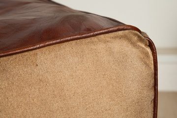riess-ambiente Sitzhocker MUSTANG 45cm dunkelbraun / beige, mit Echtleder-Bezug