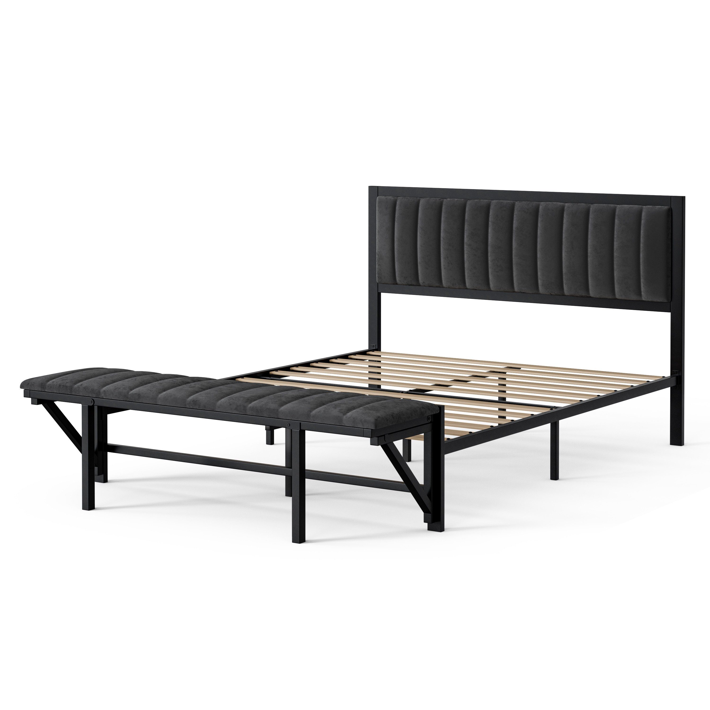 LVHOM Polsterbett Metallbett 140x200cm/160x200cm Bettgestell mit günstig online kaufen