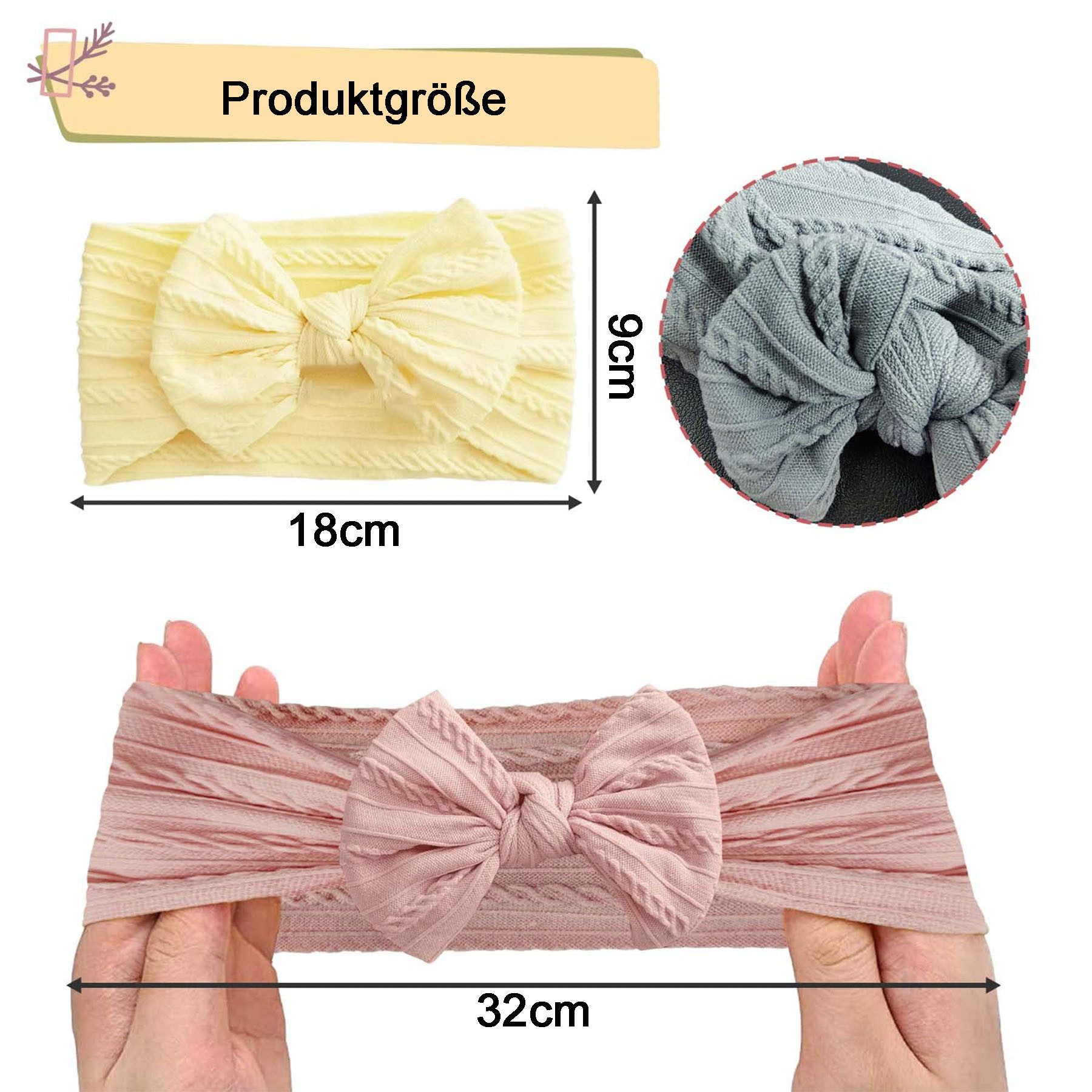 Mutig Stirnband Baby-Mädchen Stirnbänder mit Schleifen - Super dehnbar,weich,elastisch (6 Stück für Neugeborene, Kleinkinder und kleine Mädchen, 6-St)