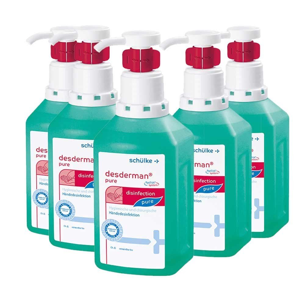 SCHÜLKE & MAYR GmbH Desinfektionsmittelspender 5x desderman hyclick 500 ml FL - B07PMJXRZQ, Packung