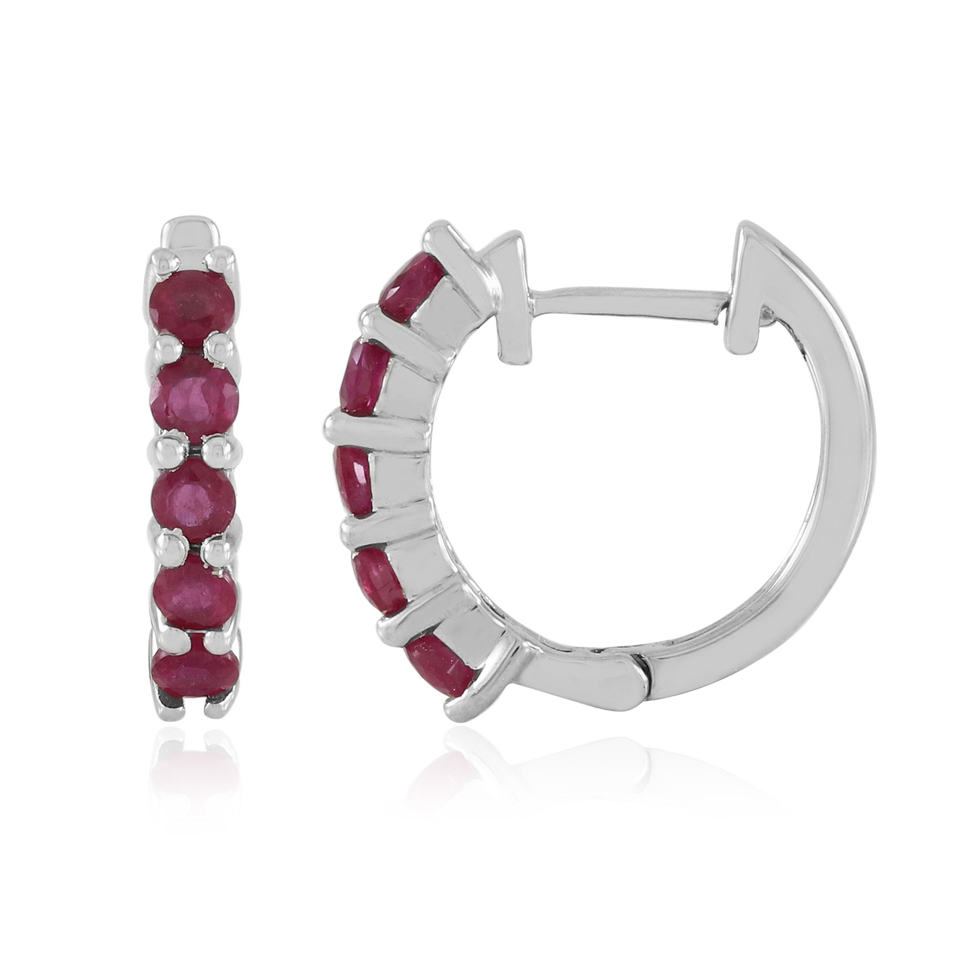 Cavill Ohrring-Set Cavill Rubin Ohrringe 1,52 ct Rundschliff, 925 Sterling Silber, platin (2-tlg)