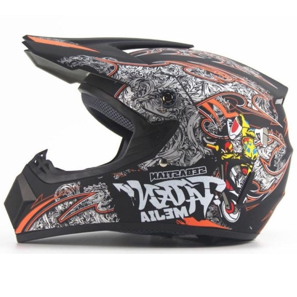 FunSport-Factory Motocrosshelm Mejia Kinder Crosshelm Motocross Helm Kinder Offroad schwarz matt