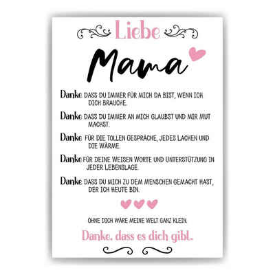 Tigerlino Poster Mama Geschenk Muttertag Geburtstag Mama Spruch Bild Mutter Kunstdruck, DIN A4