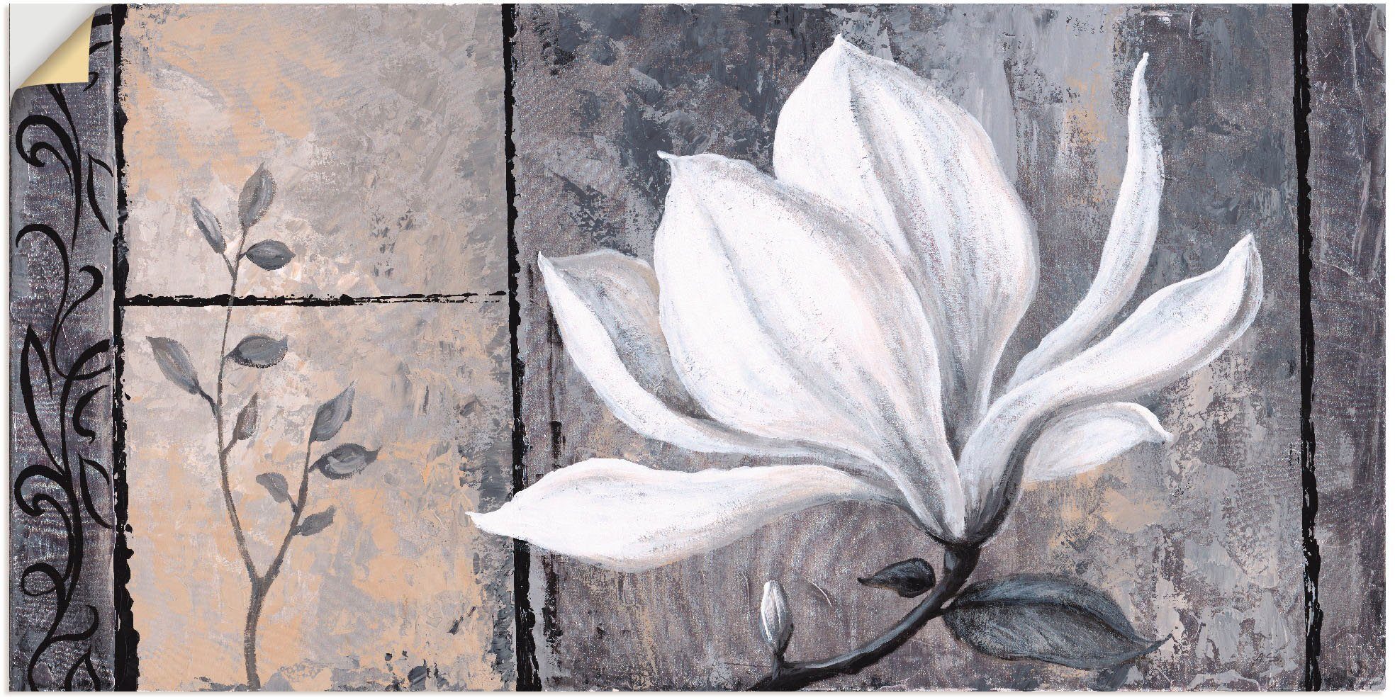 Größen (1 St), versch. Wandaufkleber Alubild, Magnolie, Artland in Klassische Leinwandbild, Wandbild oder Blumen als Poster