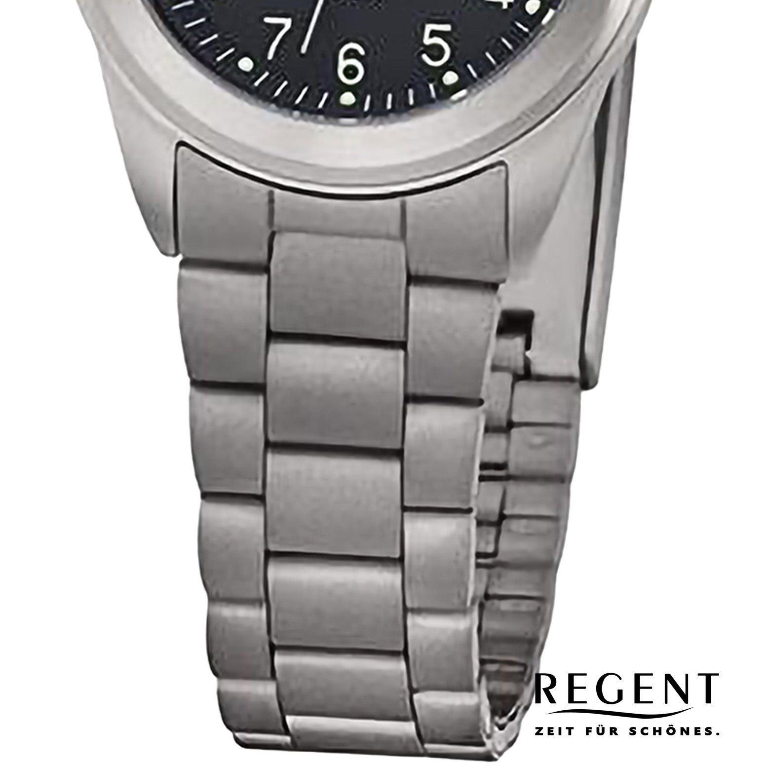 extra Armbanduhr rund, Regent groß Damen Regent Analog, Armbanduhr Metallarmband Quarzuhr 26mm), (ca. Damen