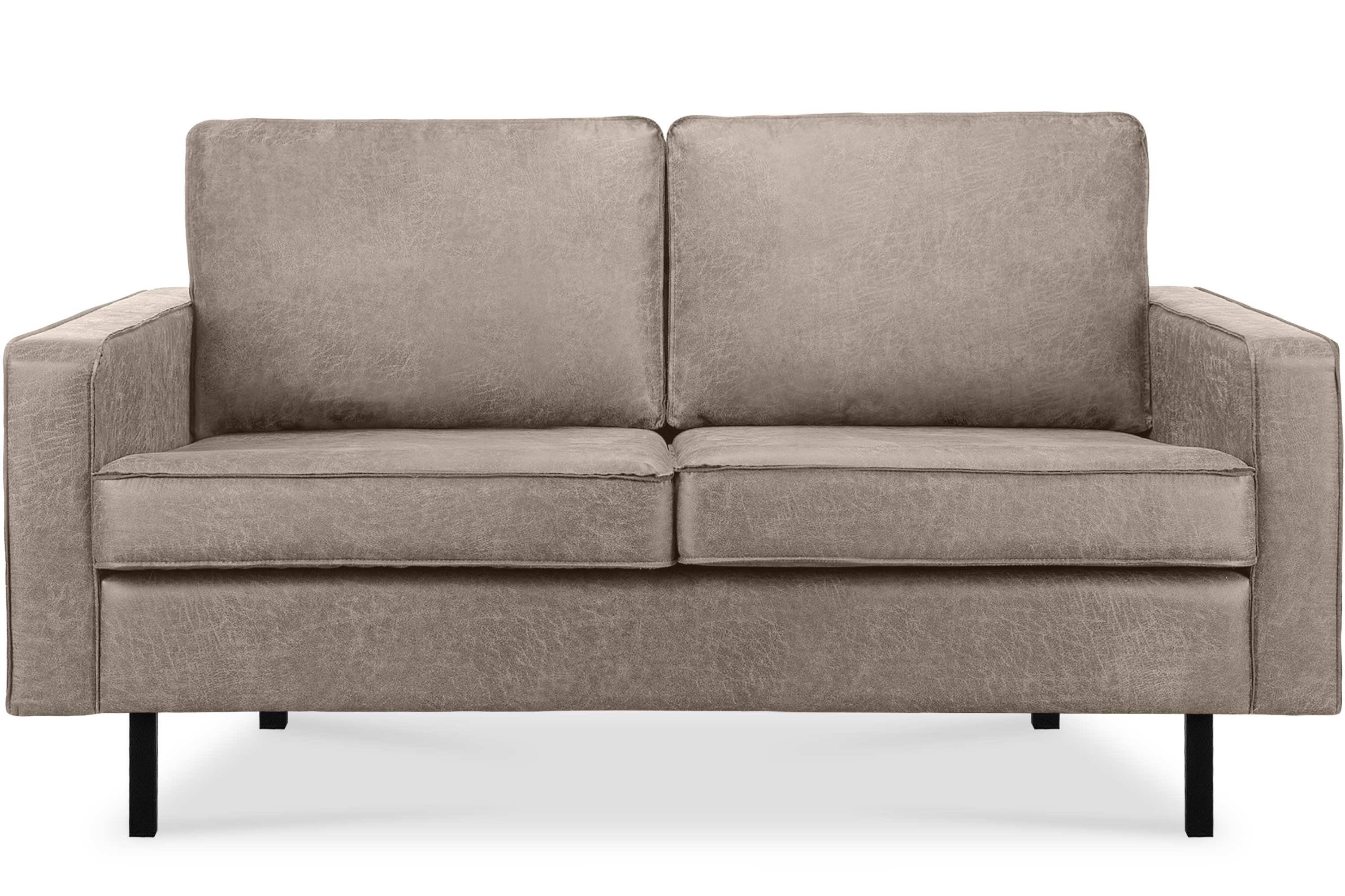 Konsimo 2-Sitzer INVIA Zweisitzer-Sofa, Grundschicht: Echtleder, in Vintageoptik, Hergestellt in EU