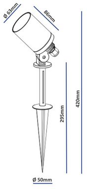 LEDANDO LED Einbaustrahler LEDANDO Edelstahl Erdspieß für LED GU10 Leuchtmittel - Gartenstecker -