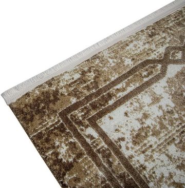 Teppich Oslo 2220, RESITAL The Voice of Carpet, rechteckig, Höhe: 12 mm, Kurzflor, modernes Design, Hoch-Tief Effekt, mit Bordüre & Fransen