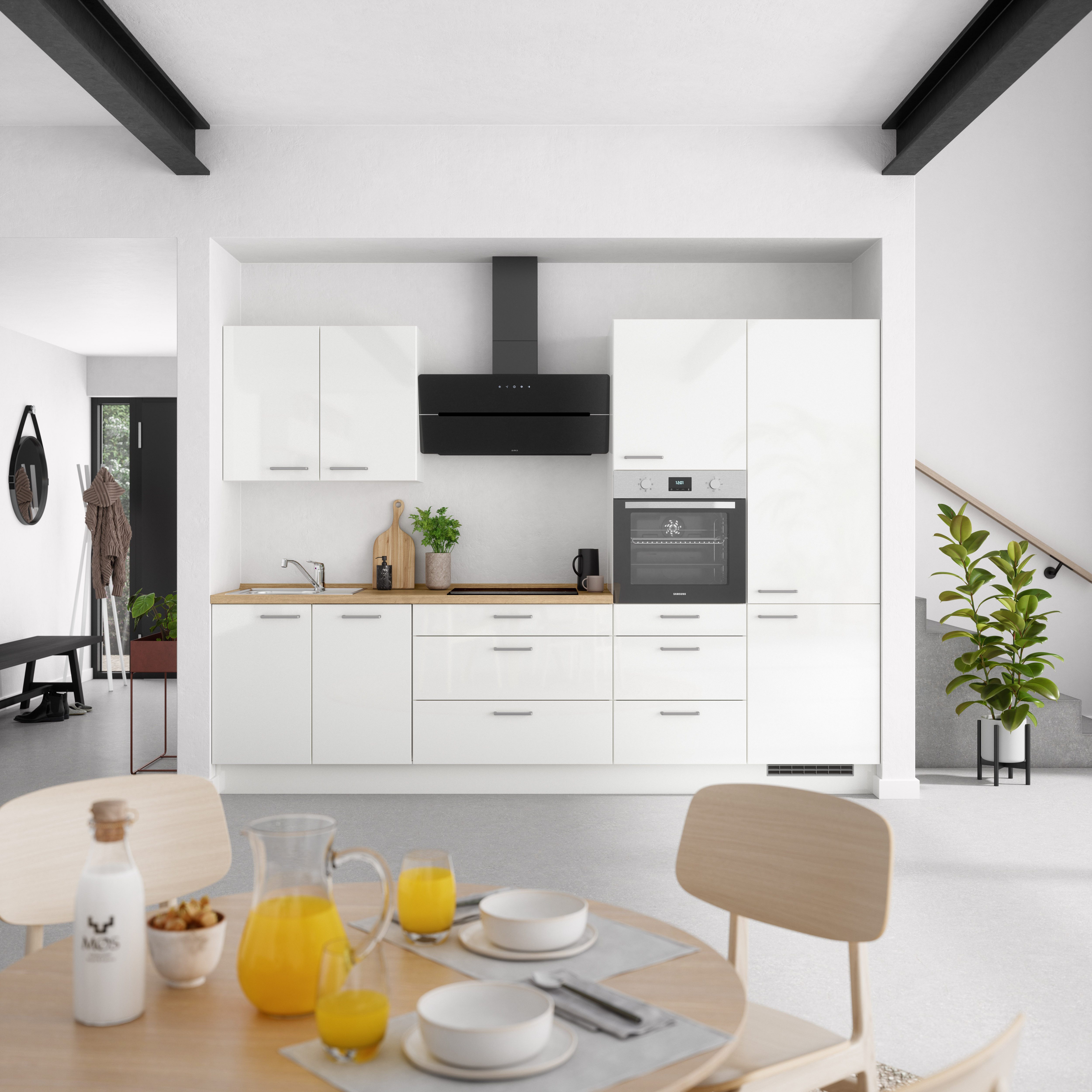 nobilia® Küchenzeile "Flash II", NEU: individuell anpassbar mit gratis Profi-Beratung, vormontiert, Breite 300 cm, Ausrichtung wählbar, wahlw. mit E-Geräten