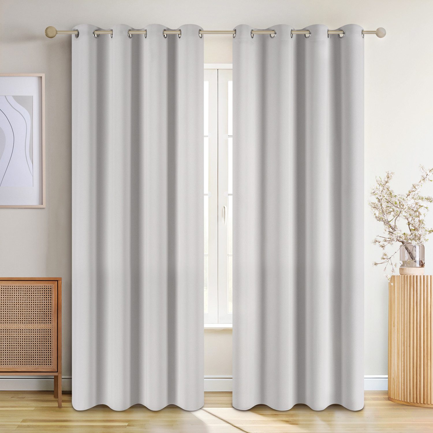 Blumtal Verdunkelungsvorhang 2er-Set Gardinen Wärmeisolierend Blickdicht (2 günstig online kaufen