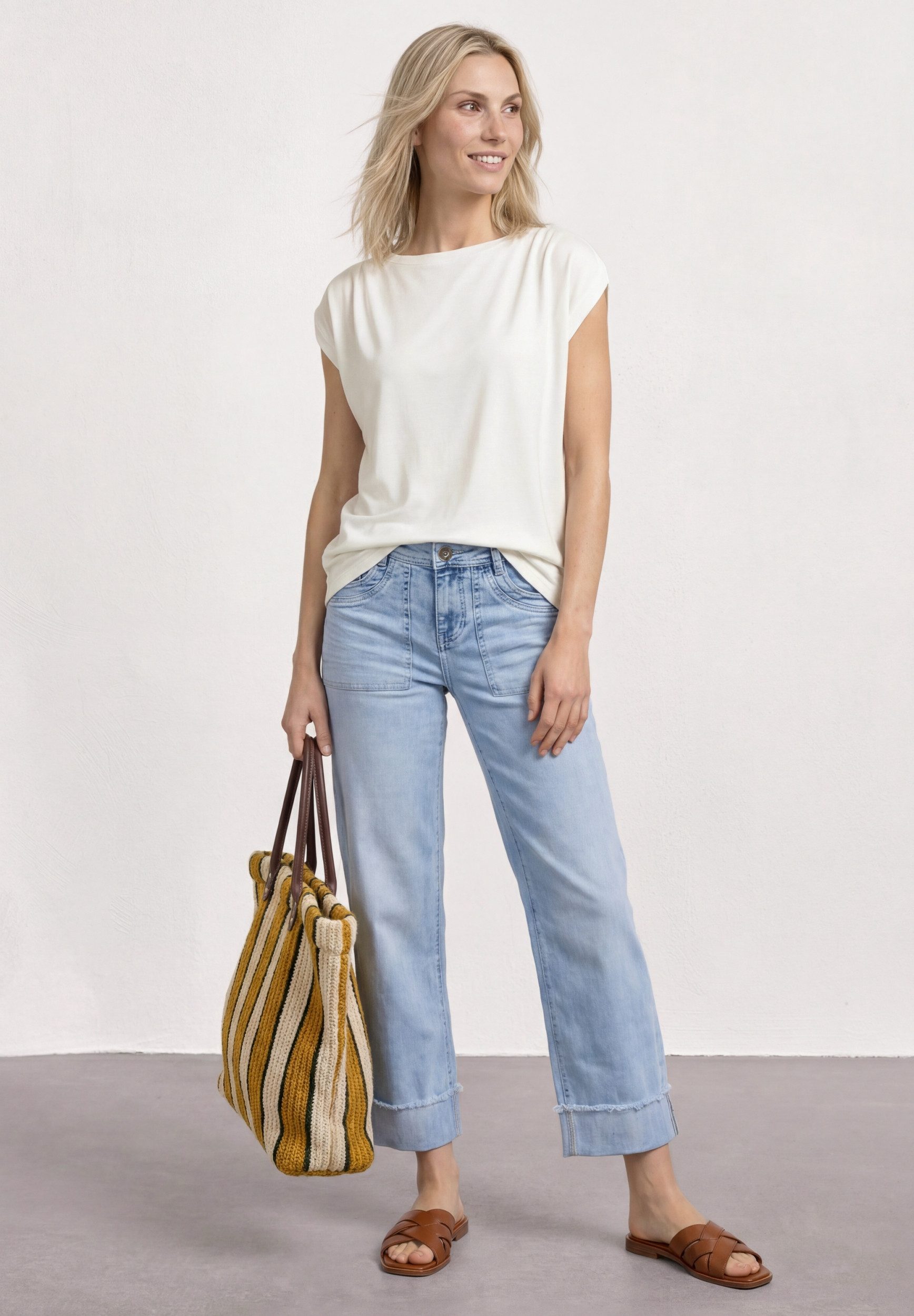 STREET ONE Kurzarmshirt shirt w.pleated shoulder – Bild 5 von 5