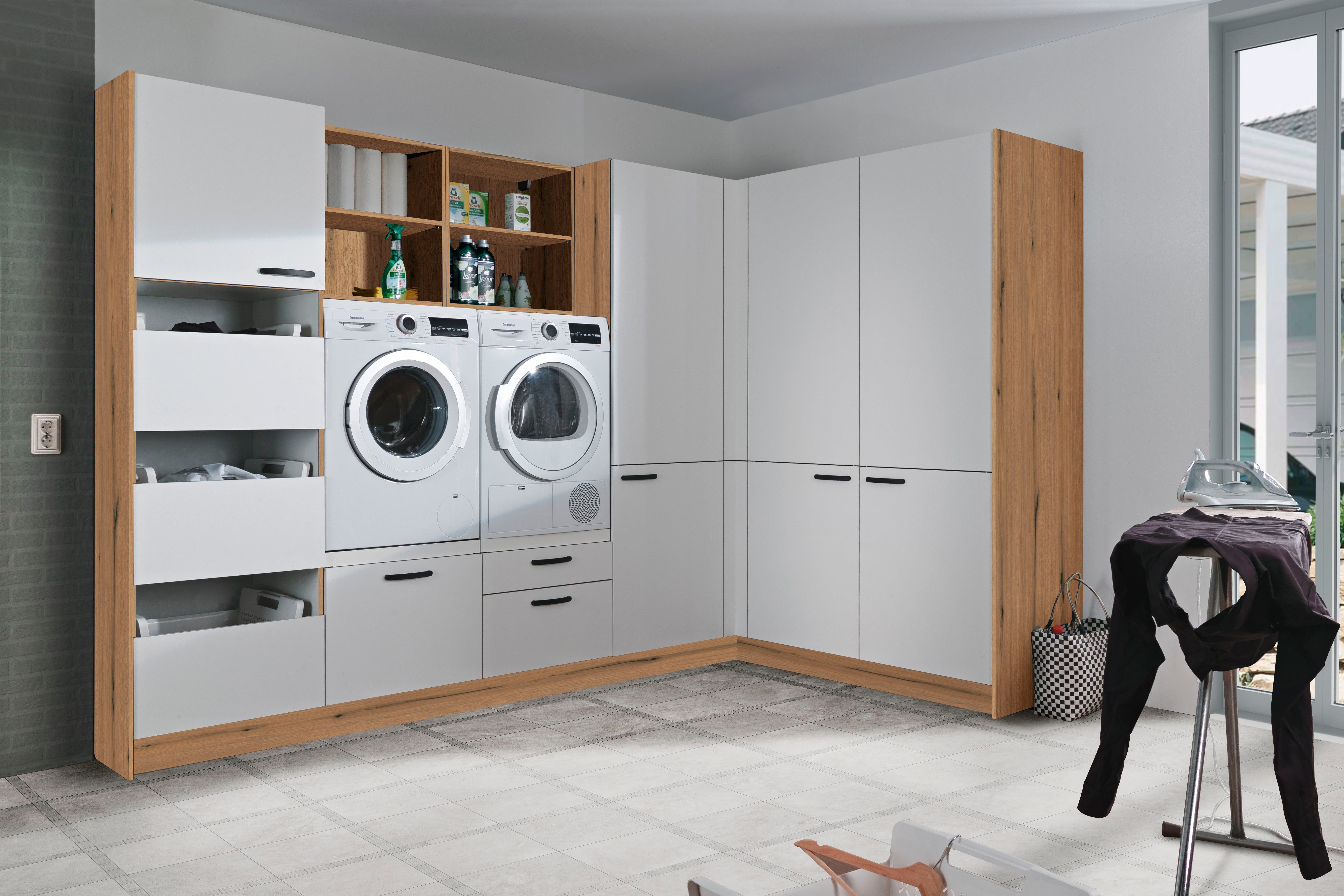 Express Küchen Schrank-Set Arta, (Komplett-Set, 12-St., ohne Geräte, vormontiert, Soft-Close-Funktion, Stellbreite 310x190 cm), vormontiert, mit Soft-Close-Funktion, Stellbreite 310x190cm