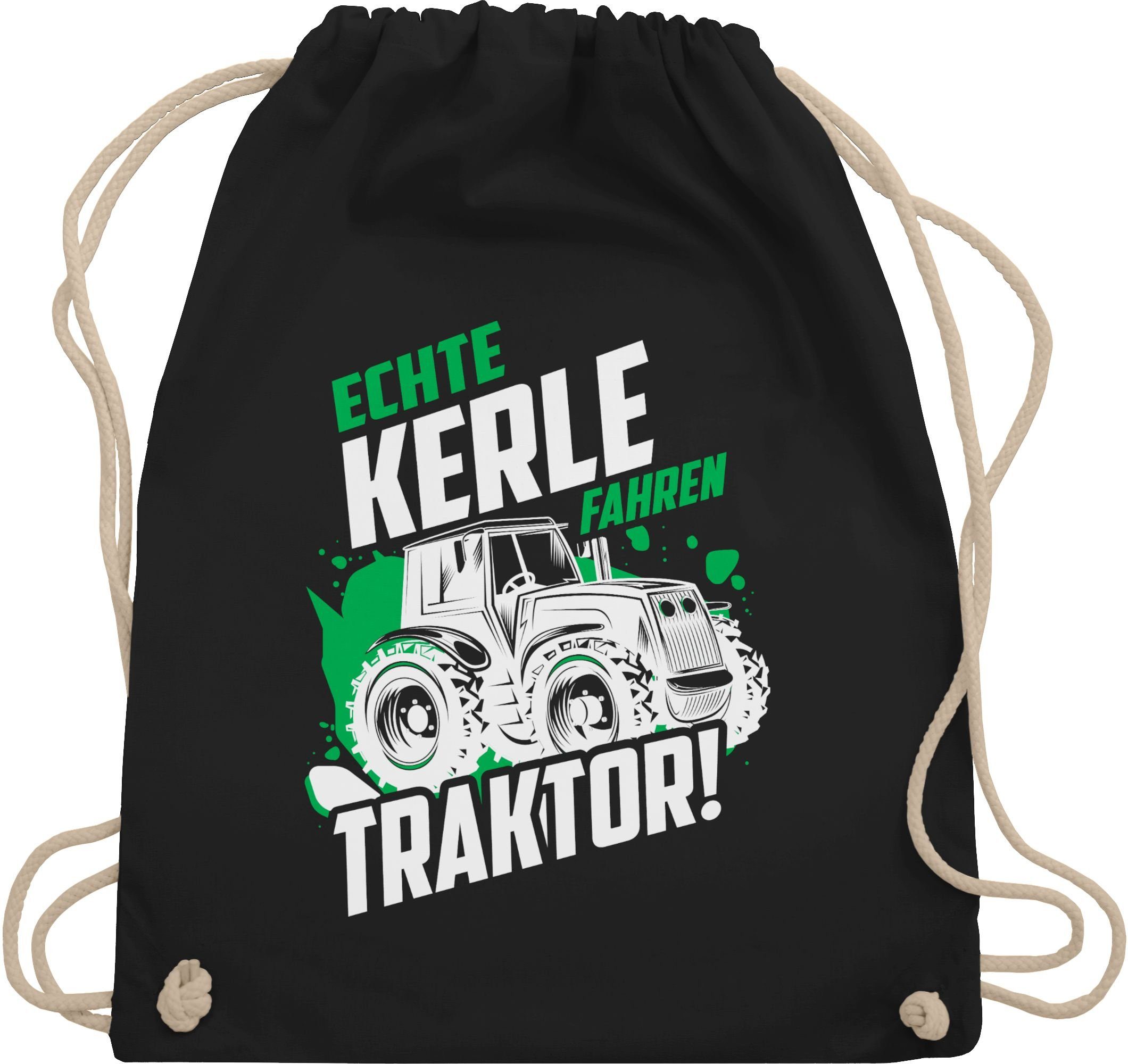 Shirtracer Turnbeutel Echte Kerle fahren Traktor - weiß, Landwirt Geschenk Bauer