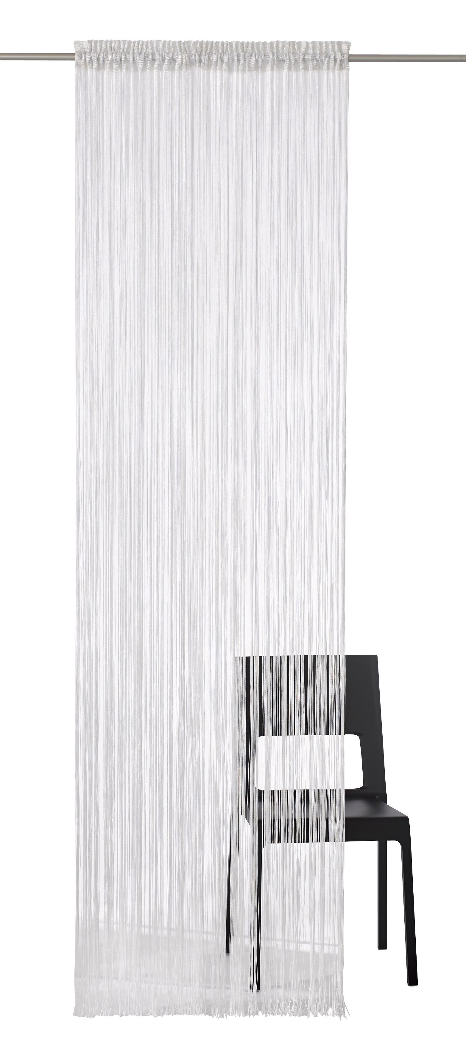 Fadenvorhang Fao-Uni, my home, Stangendurchzug (1 St), transparent, Kräuselband, multifunktional, transparent, Polyester, pflegeleicht