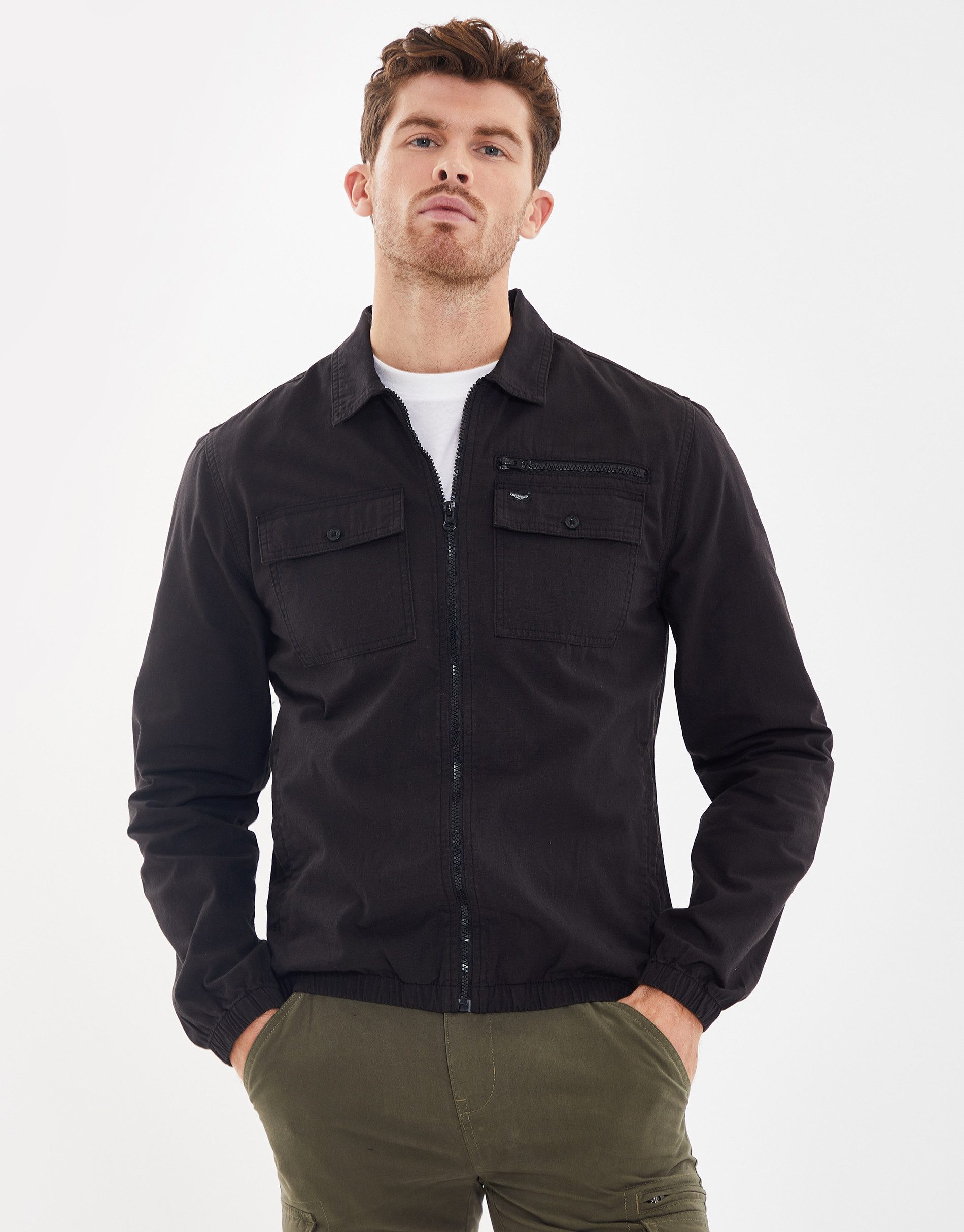 Threadbare Outdoorjacke THB Shacket Chaser (1-St) mit Kragen