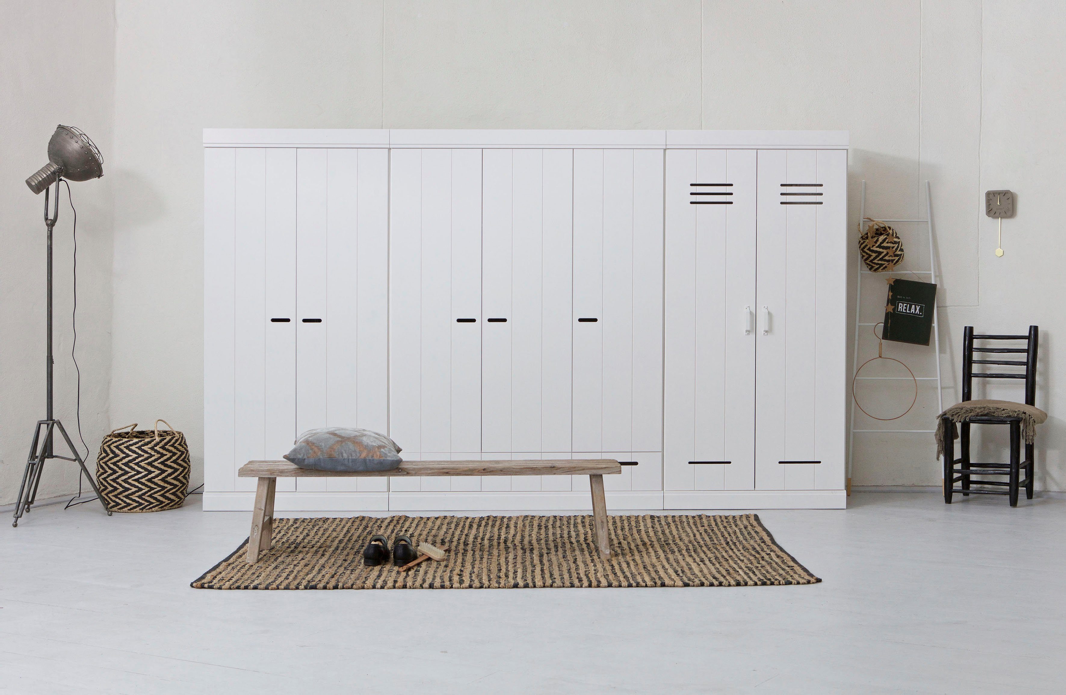 WOOOD Kleiderschrank Connect Garderobenschrank, Mehrzweckschrank mit Schubkästen mit Kleiderstange, Breite 94 cm x Höhe 195 cm