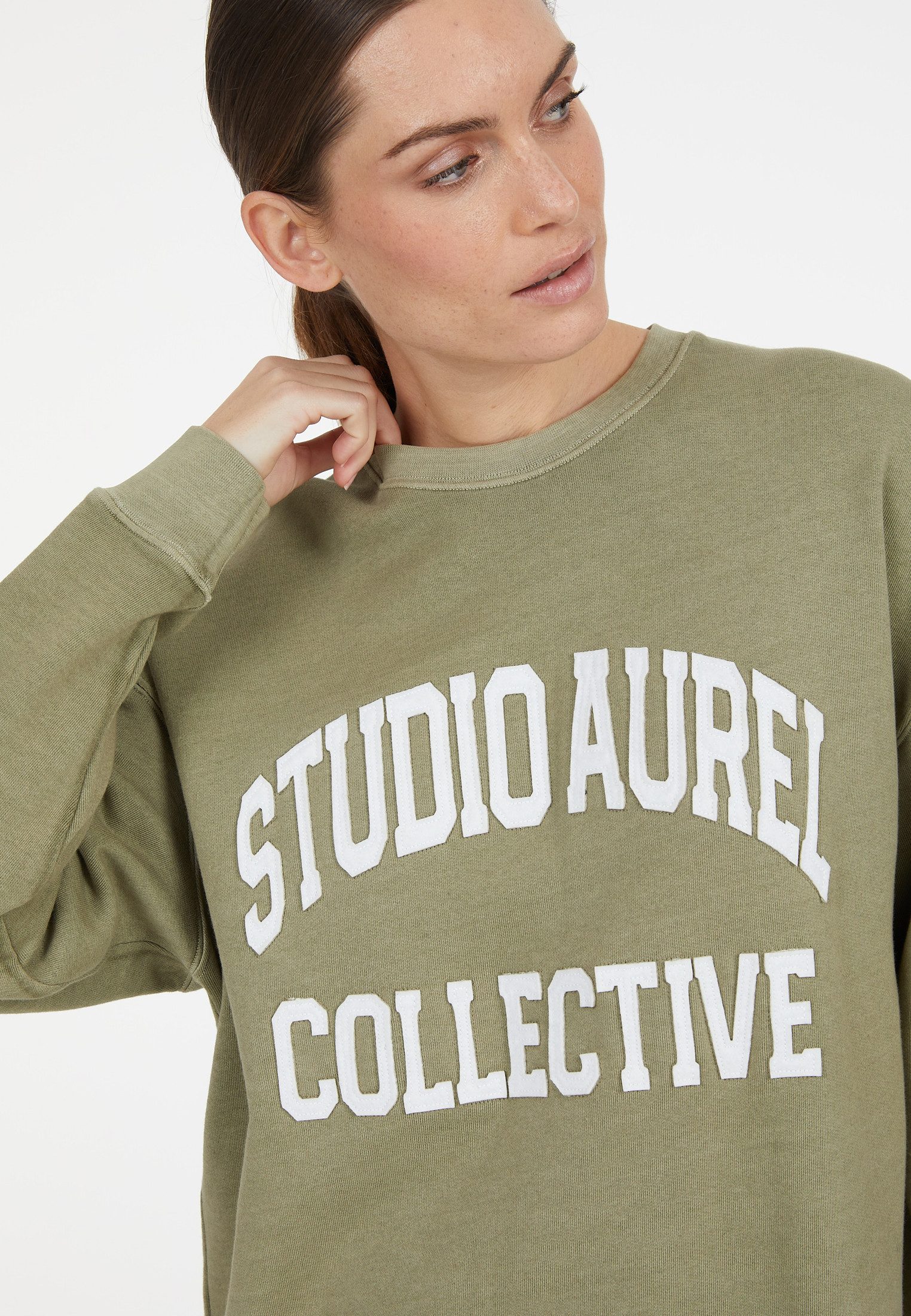 MARC AUREL Sweatshirt mit Logo-Applikation