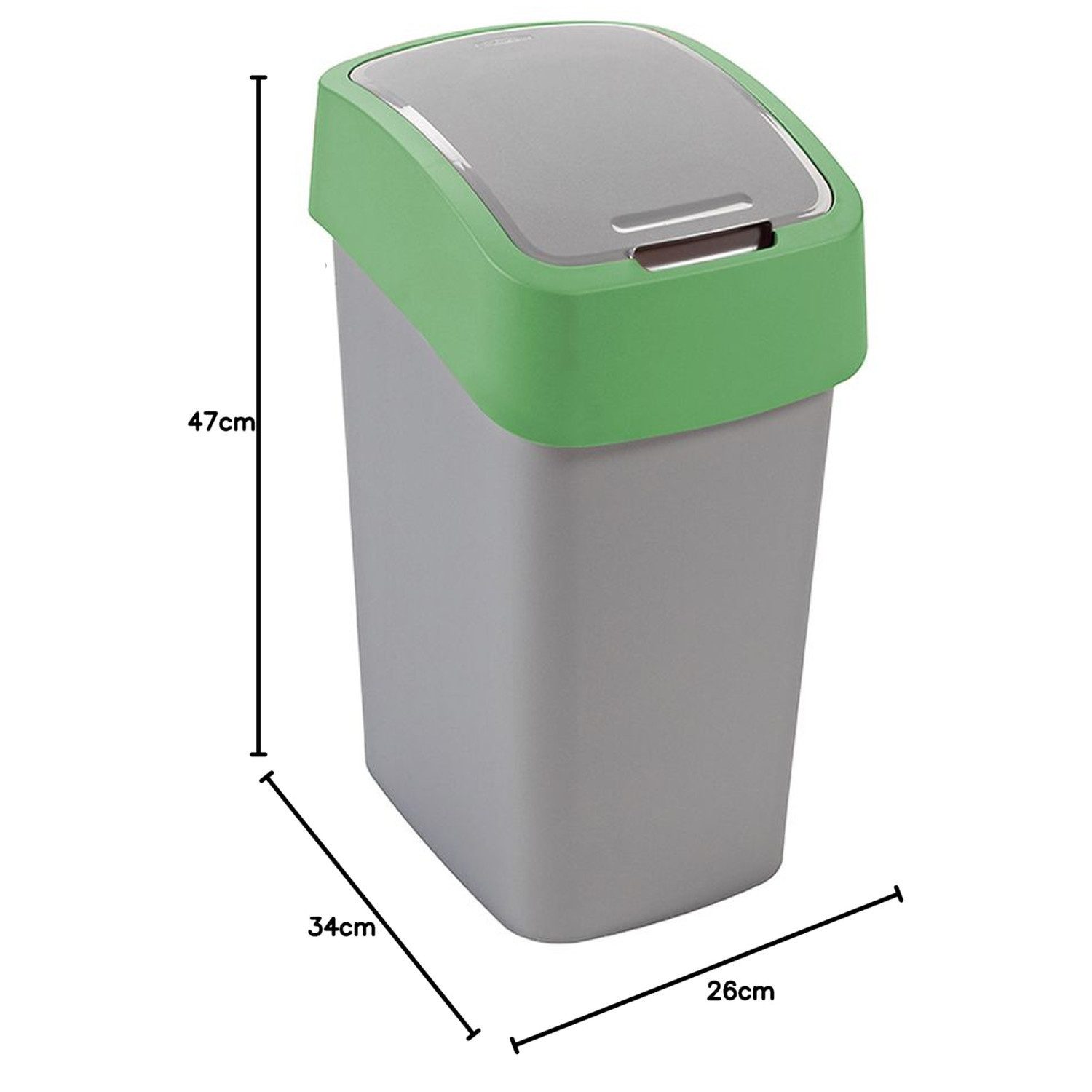 Curver Mülleimer, Flip Bin 25L Abfallbehälter für Recycling