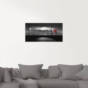 Artland Glasbild Die Brücke im Regen, Brücken (1 St), in verschiedenen Größen