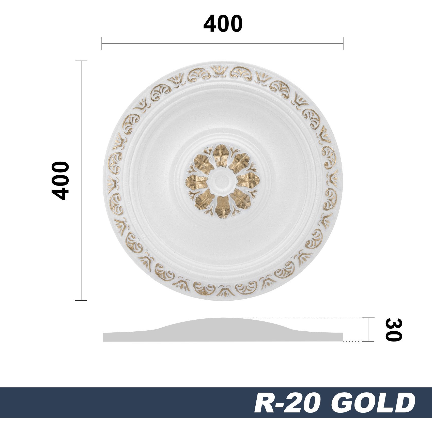 marbet design Wanddekoobjekt R-20 Gold (Stuckrosette günstig online kaufen