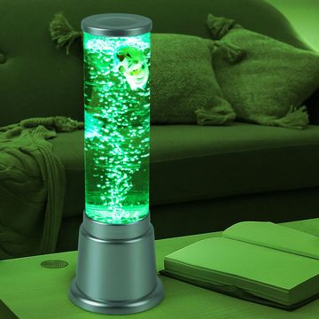 etc-shop Dekolicht, Wassersäule Tischleuchte LED RGB Farbwechsler Deko-Fische