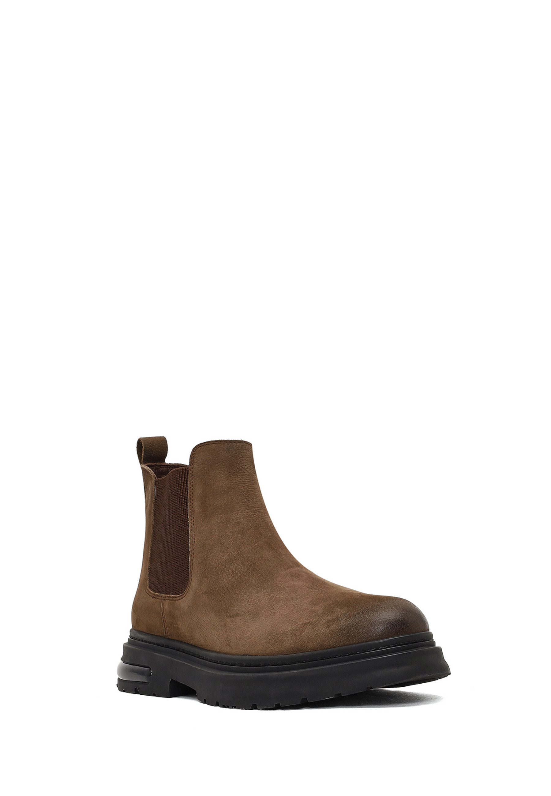 Derimod Chelsea-Stiefel aus Nubukleder Chelseaboots Textilfutter, Gummisohle
