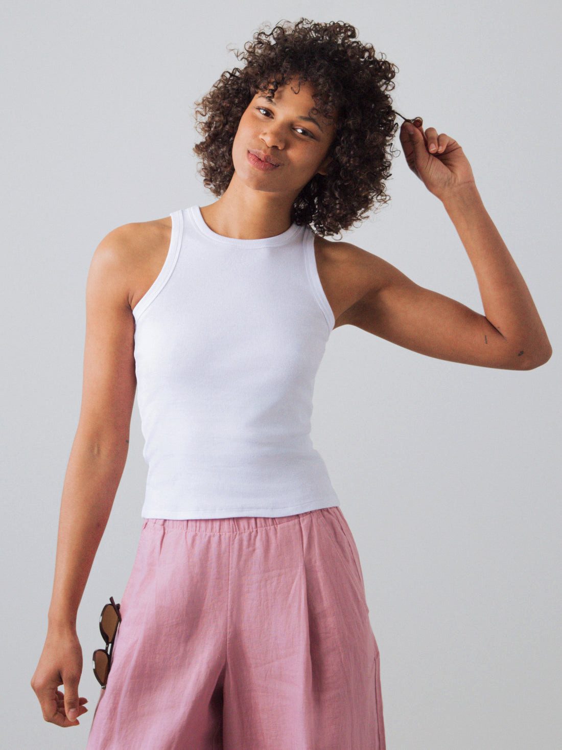 HONEST BASICS Tanktop Geripptes Racer-Top aus Bio- und recycelter Baumwolle