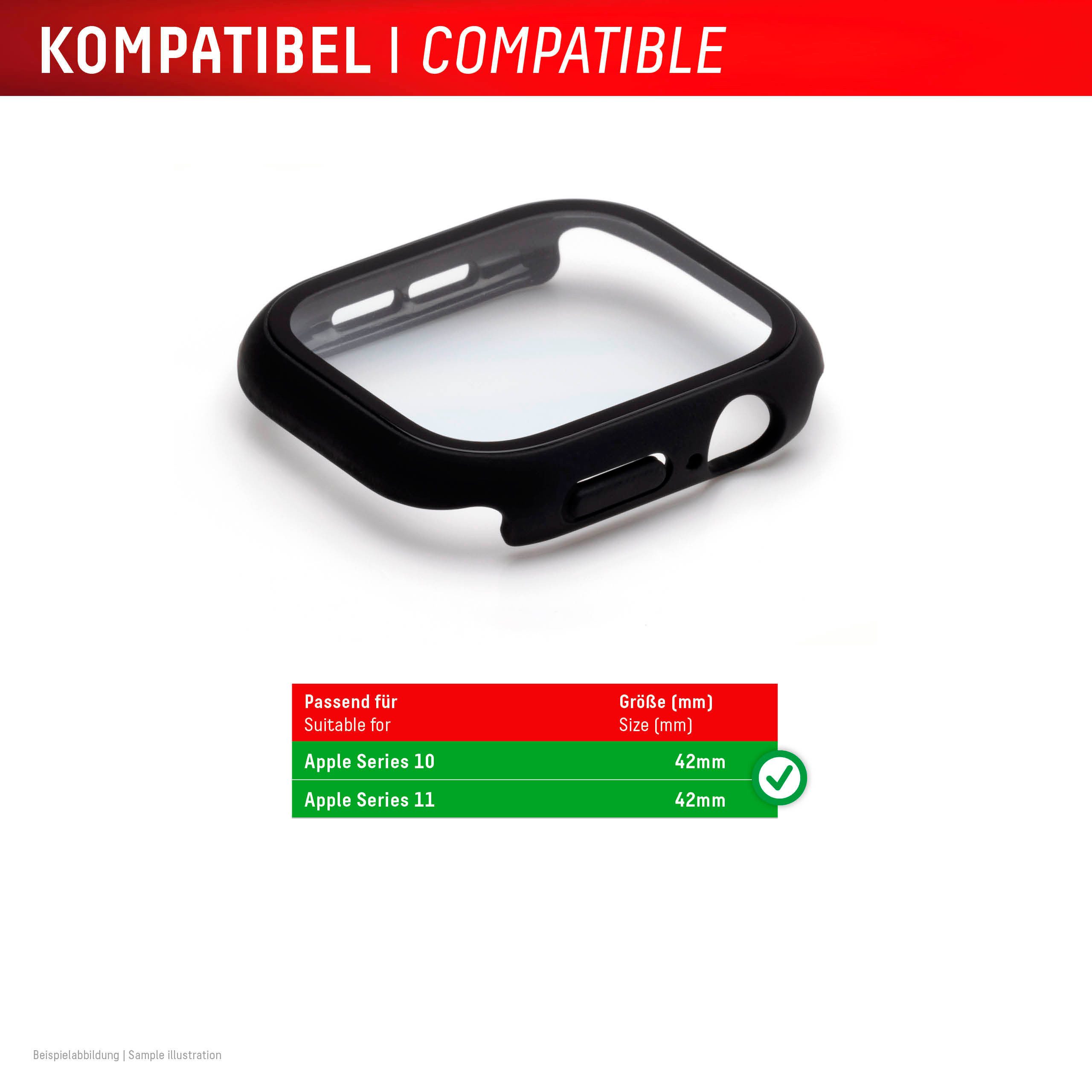 Displex Displayschutzglas Smartwatch Glass All-In-One Protector Full Body für Apple Watch Series 10 42 mm, Apple Watch Series 11 42 mm, Displayschutzfolie, Schu – Bild 2 von 5