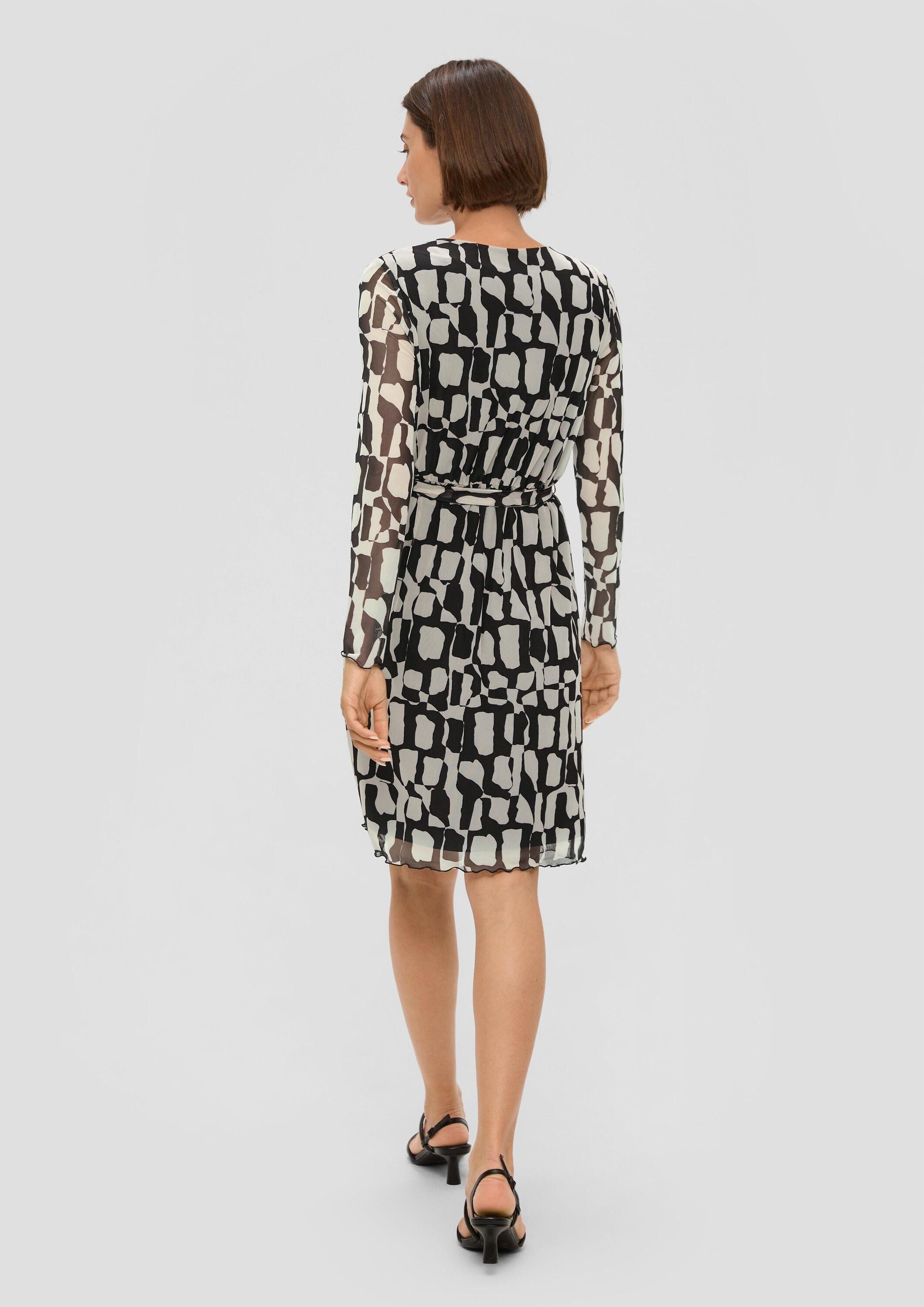 s.Oliver Minikleid Kleid Elegantes Mesh-Kleid in Wickel-Optik