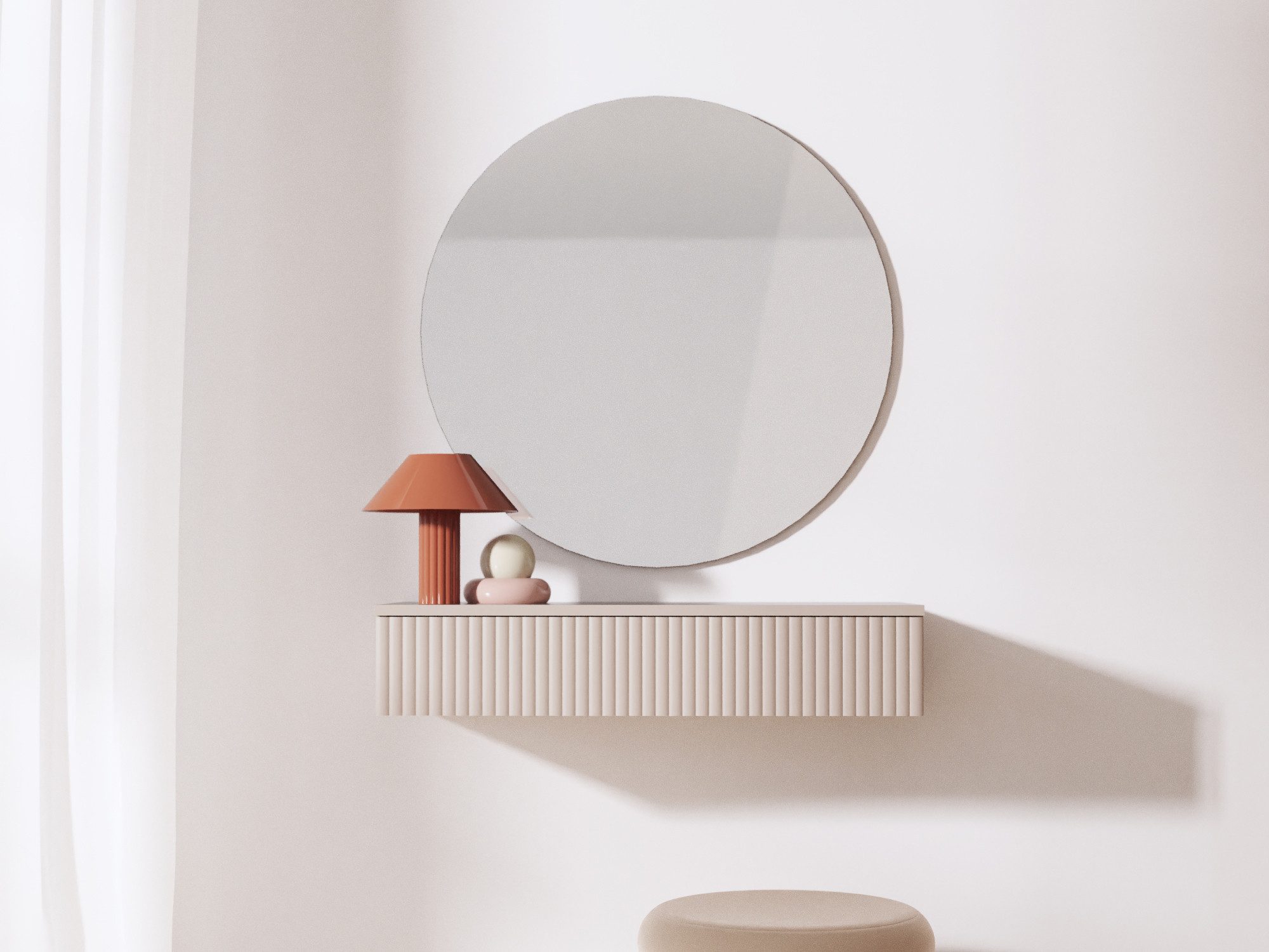 Beautysofa Konsolentisch Soft Hängend, Rillenfronten & Push-to-Open-System günstig online kaufen