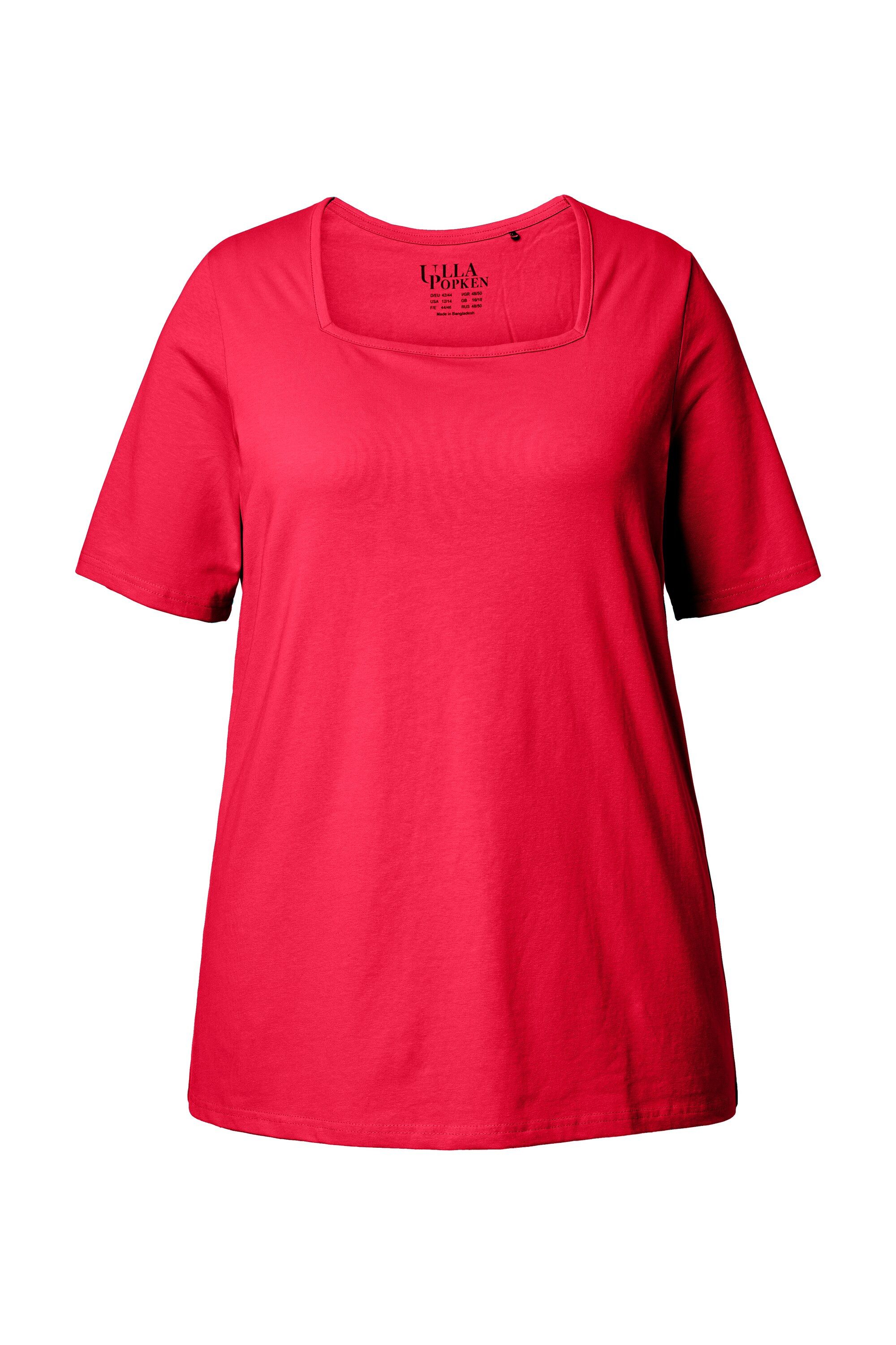 Ulla Popken T-Shirt T-Shirt A-Linie Carré-Ausschnitt günstig online kaufen